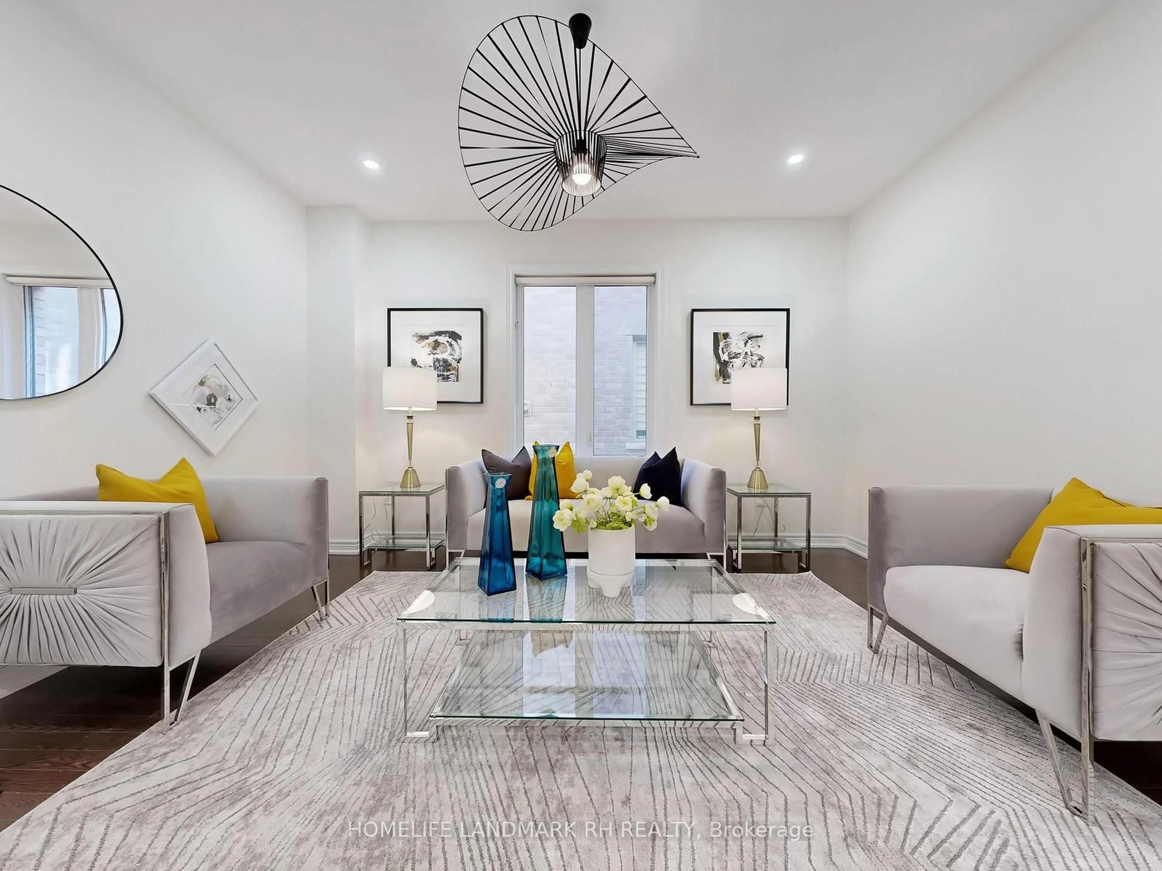 Living room with furniture, ceramic/tile floor for 77 Collier Cres, Markham Ontario L6E 0E7