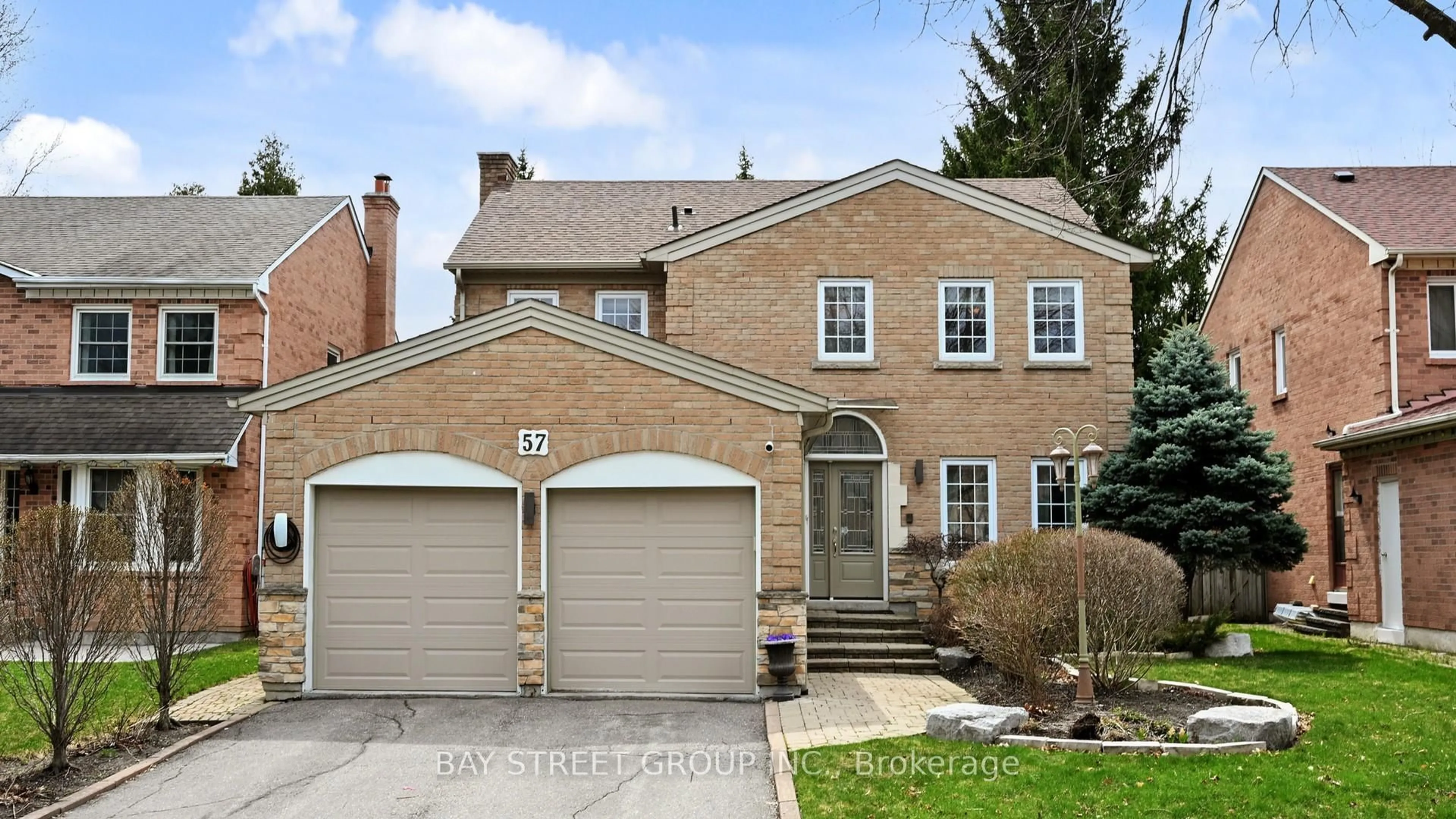 Home with brick exterior material, street for 57 Longwater Chse, Markham Ontario L3R 4A7