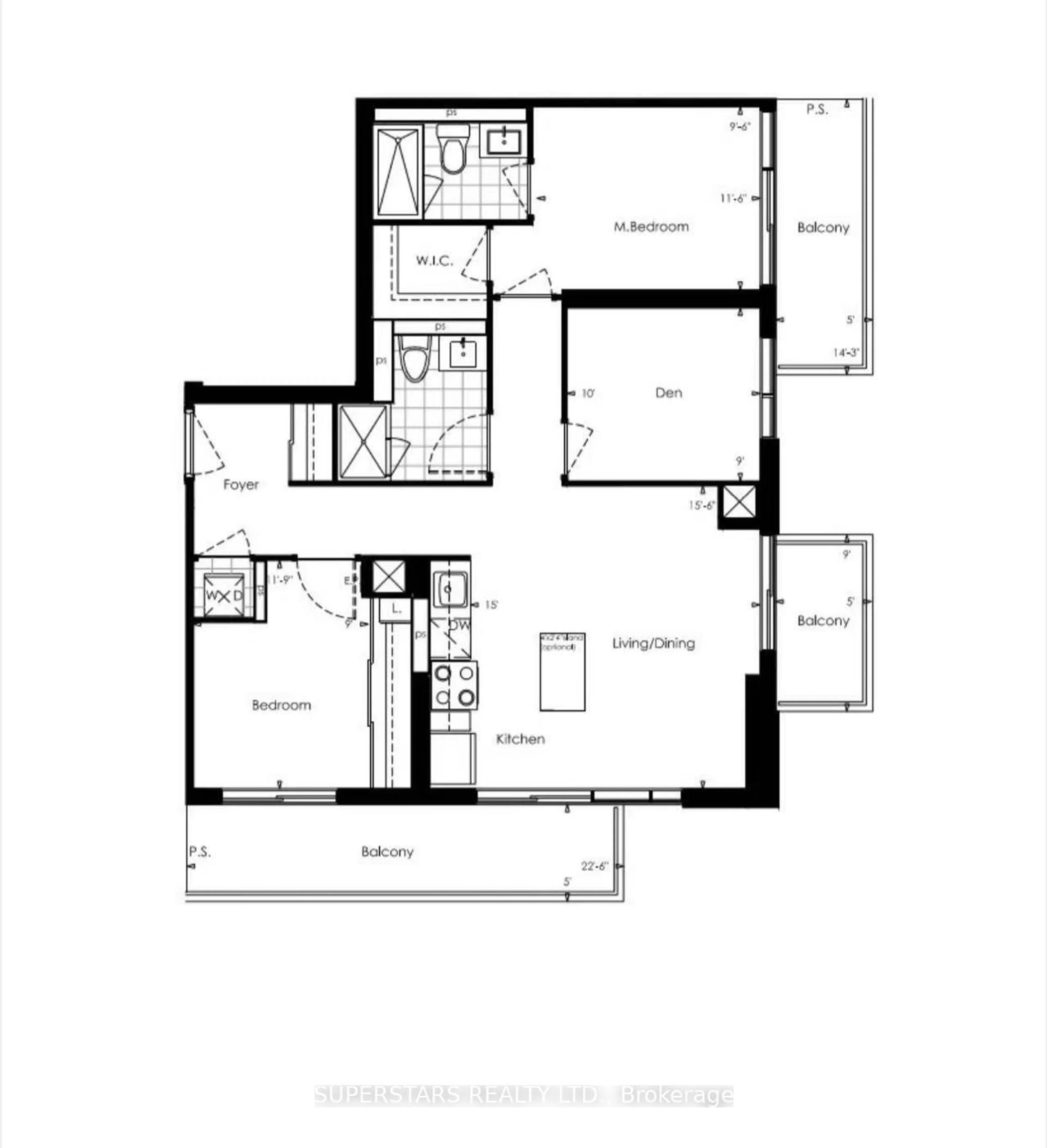 Floor plan for 85 Oneida Cres #407, Richmond Hill Ontario L4B 0H4