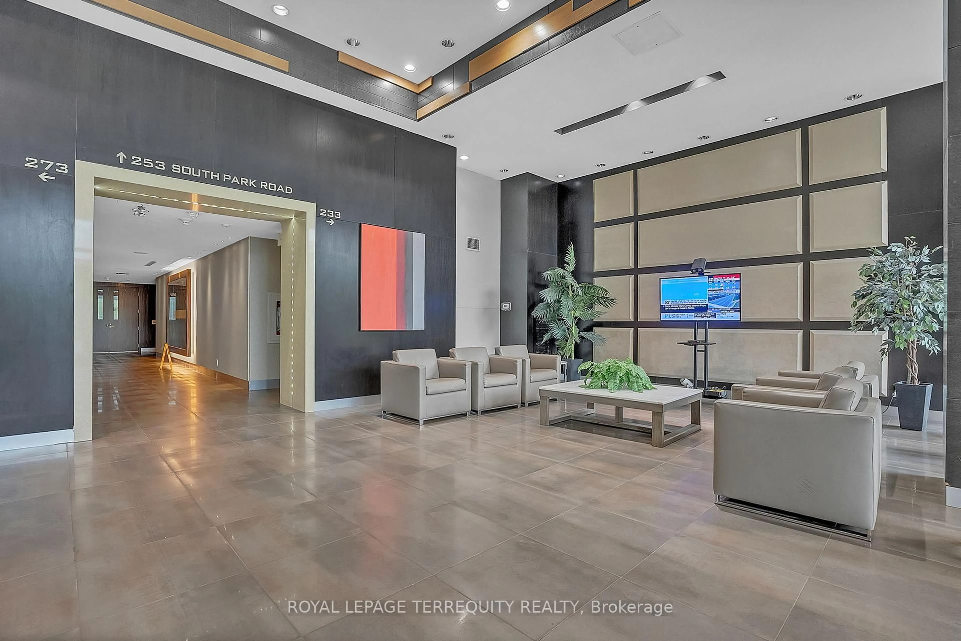 Lobby for 273 South Park Rd #210, Markham Ontario L3T 0B5