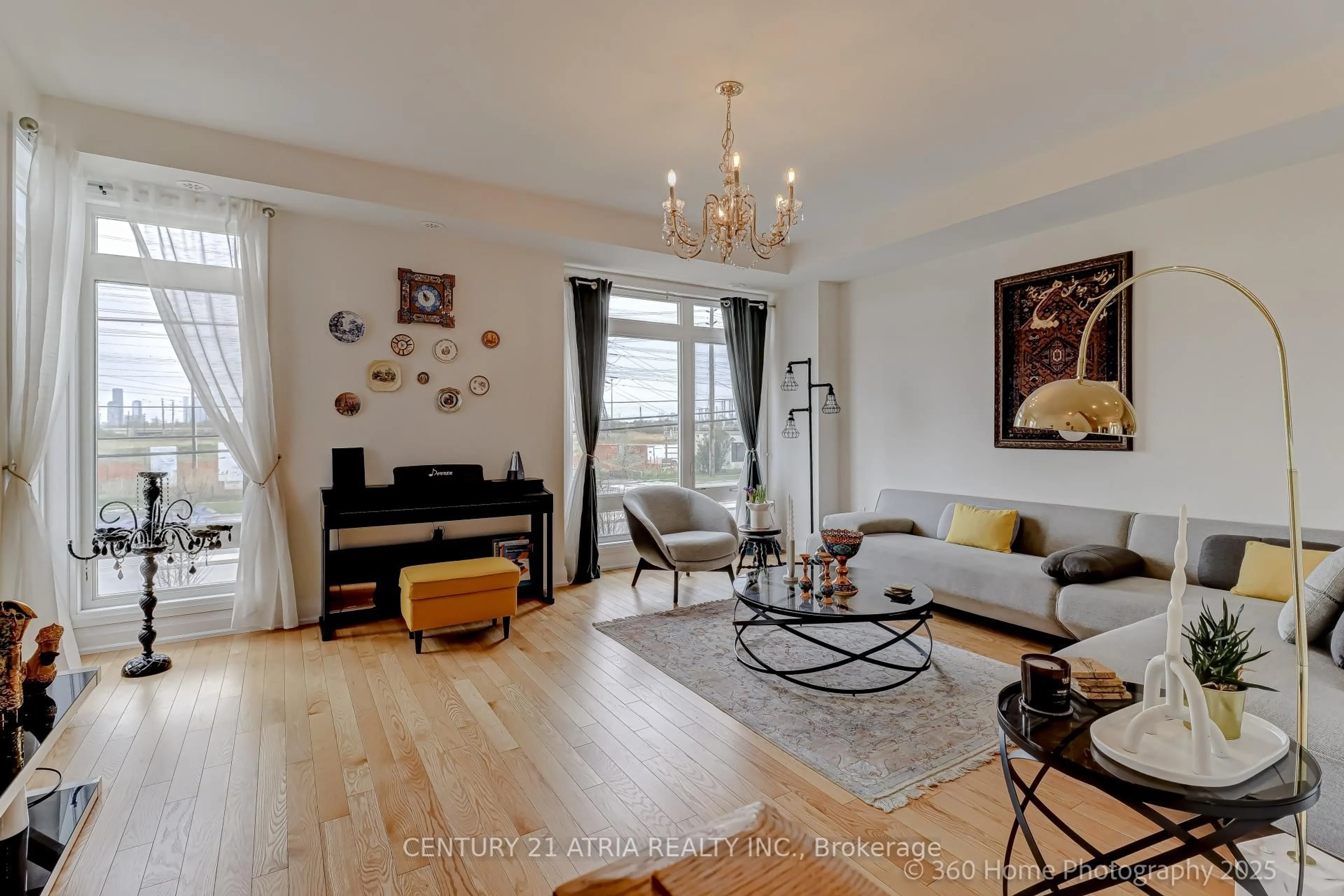 Living room with furniture, wood/laminate floor for 186 Money Penny Pl, Vaughan Ontario L4J 3M4