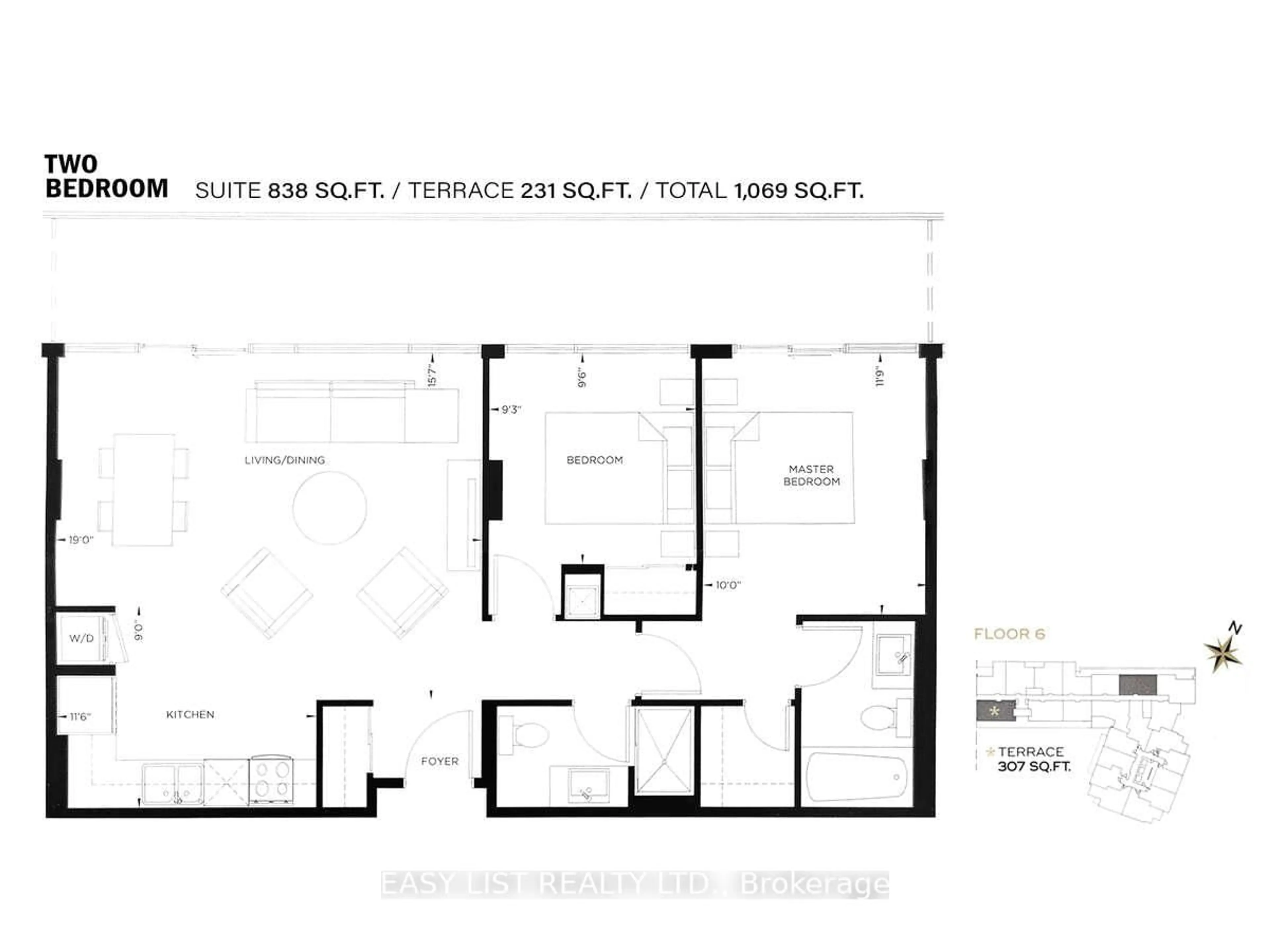 Floor plan for 2908 Highway 7 N/A #616E, Vaughan Ontario L4K 0K5