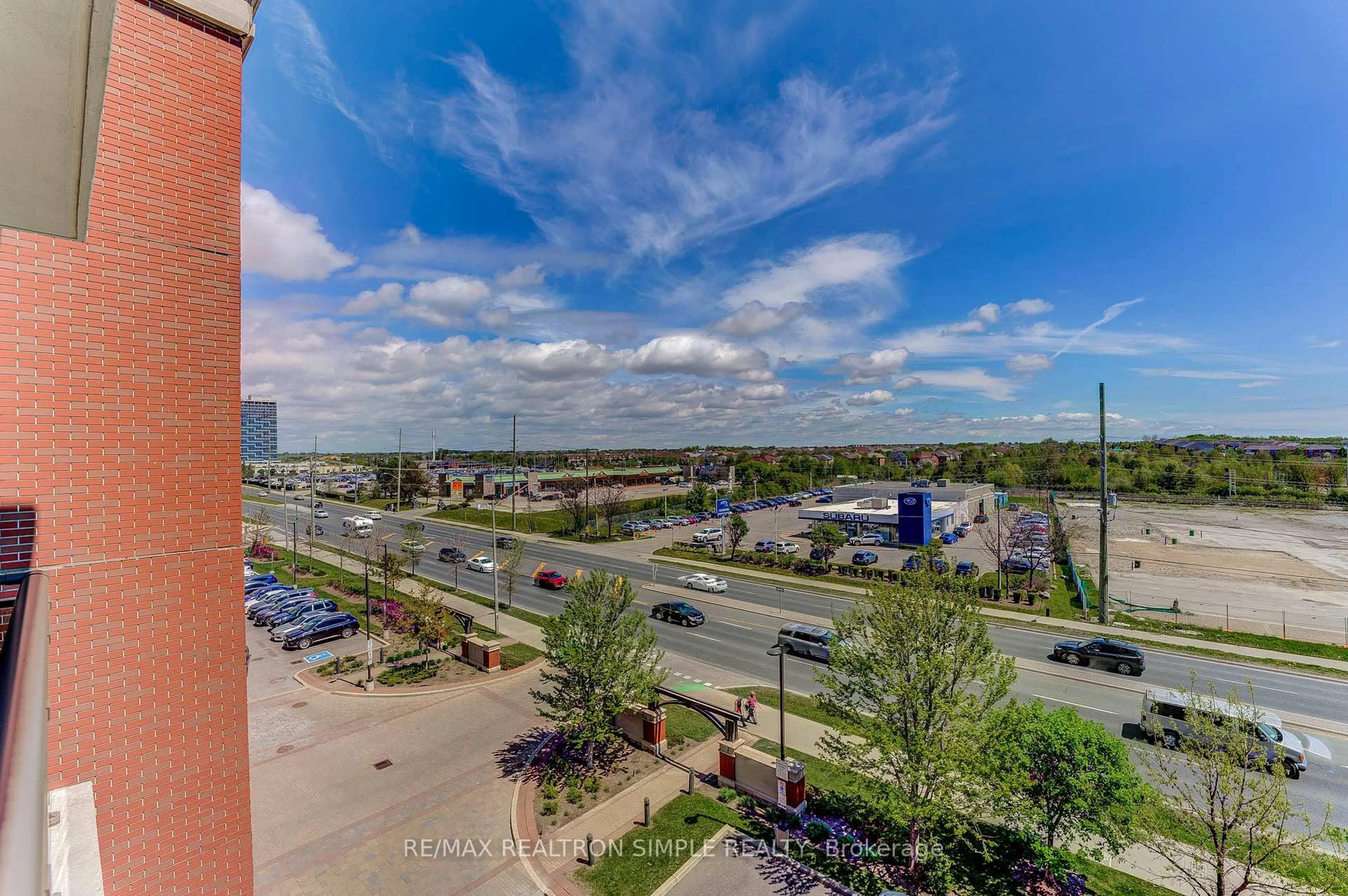 Patio, city buildings view from balcony for 9500 Markham Rd #520, Markham Ontario L6E 0N6