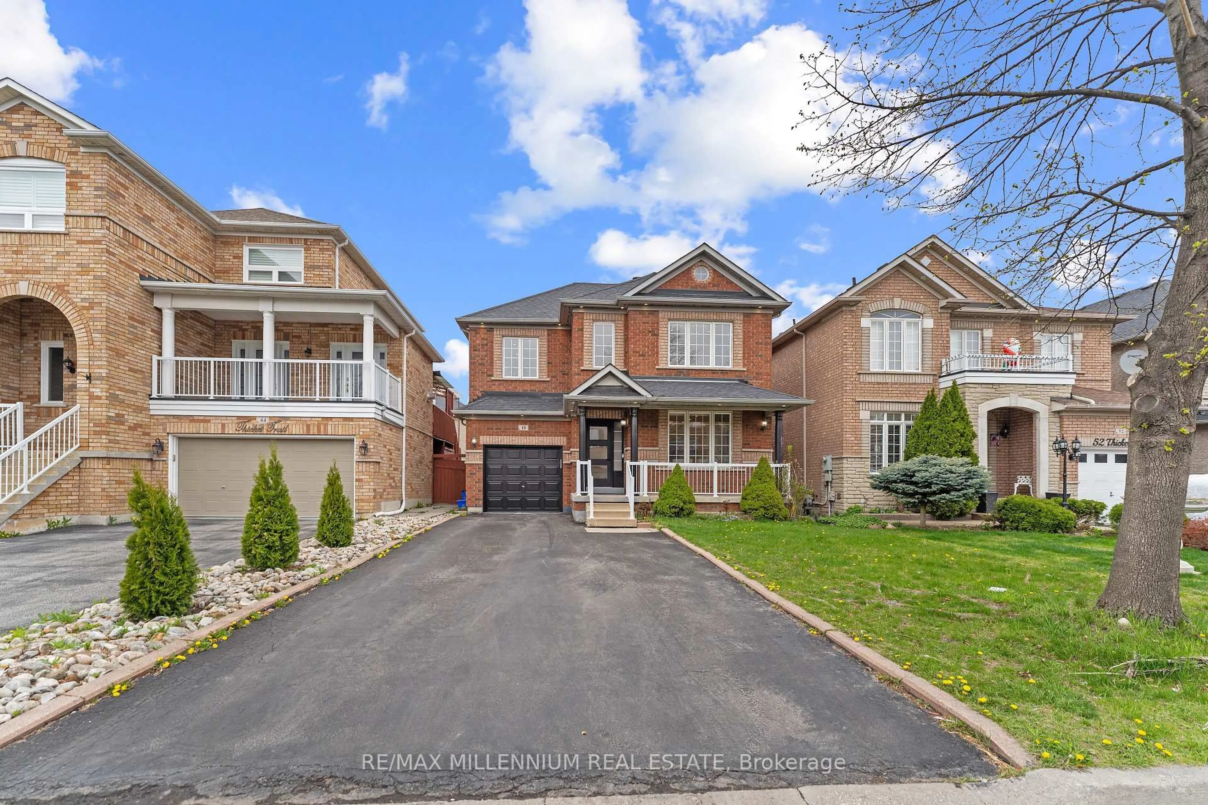 Home with brick exterior material, street for 48 Thicket Tr, Vaughan Ontario L4H 1Y1
