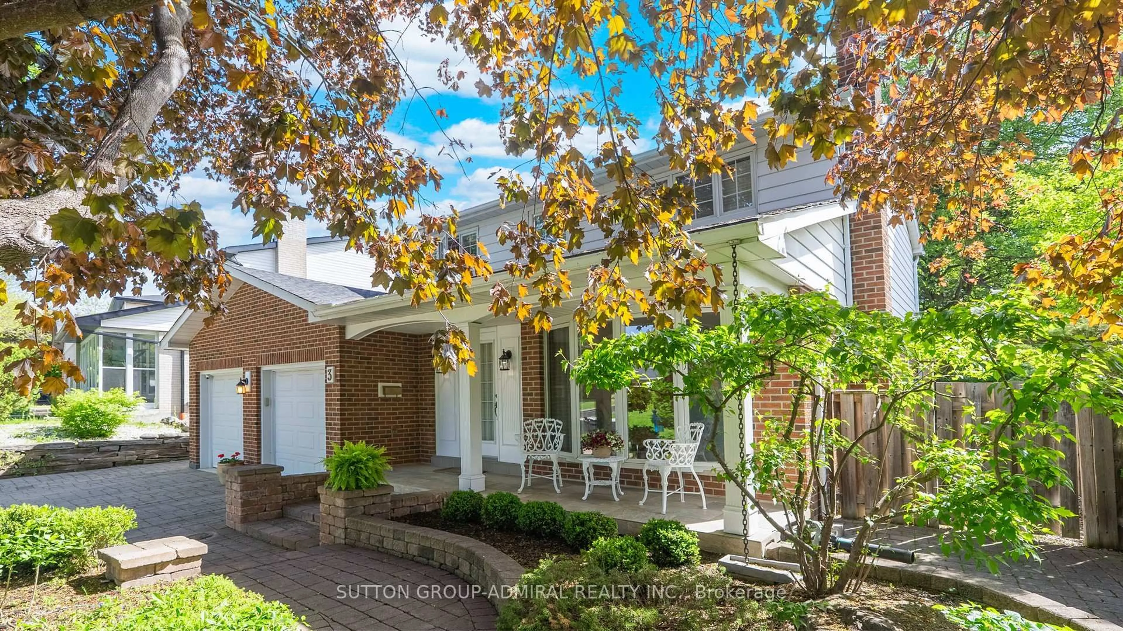 Home with brick exterior material, street for 3 Blue Spruce Lane, Markham Ontario L3T 3W8