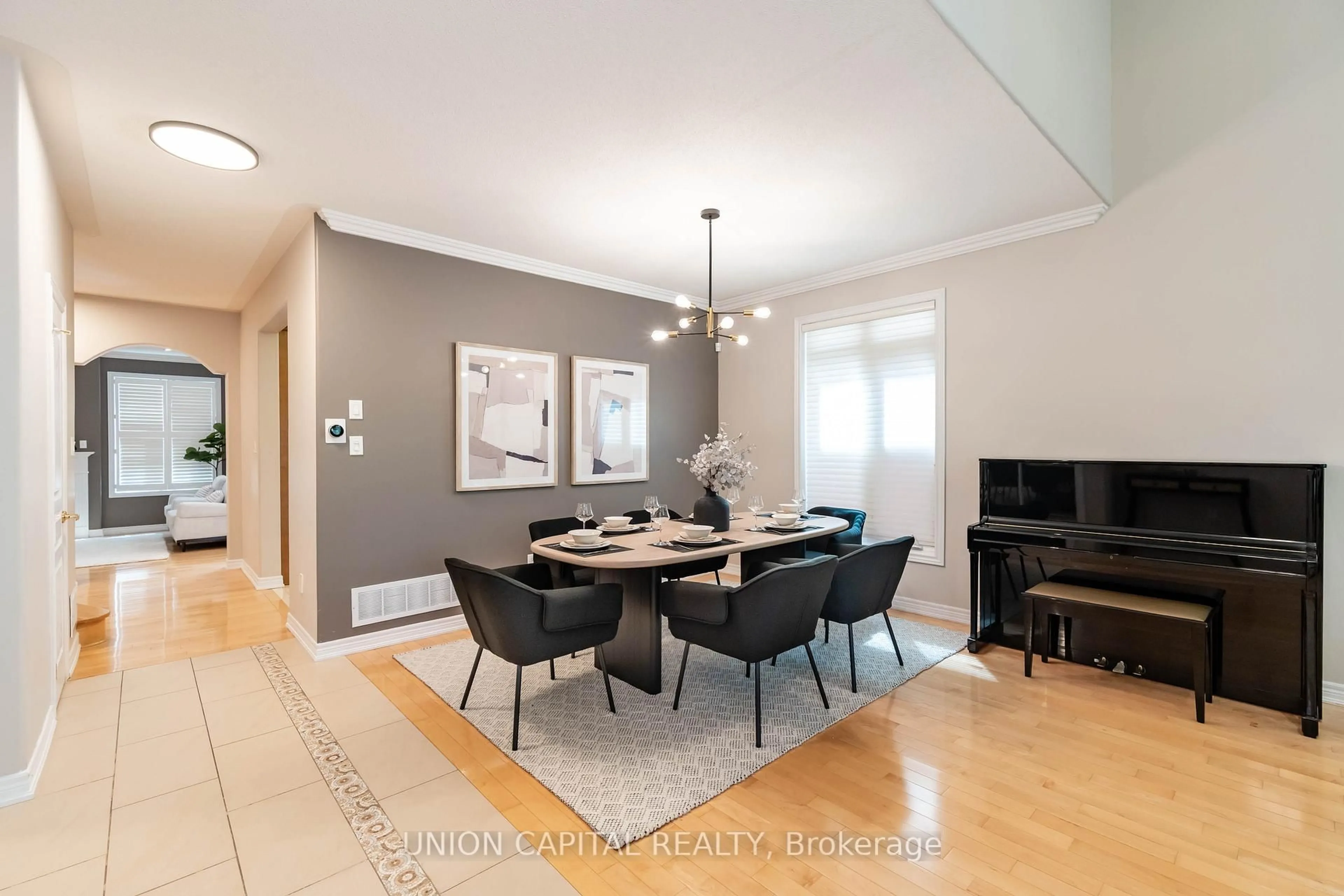 Dining room, wood/laminate floor for 57 Heathfield Ave, Markham Ontario L6C 3C1