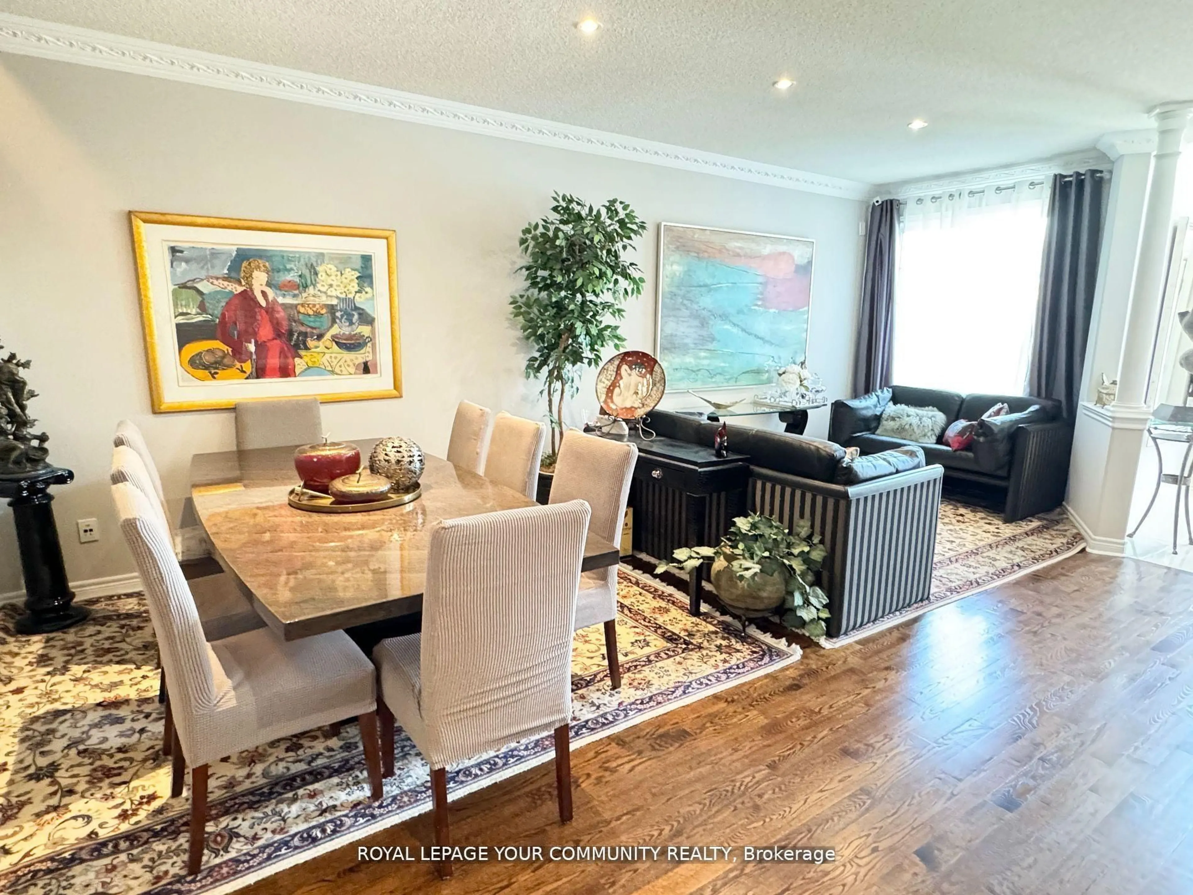 Dining room, wood/laminate floor for 60 Pantano Dr, Vaughan Ontario L4J 0B2