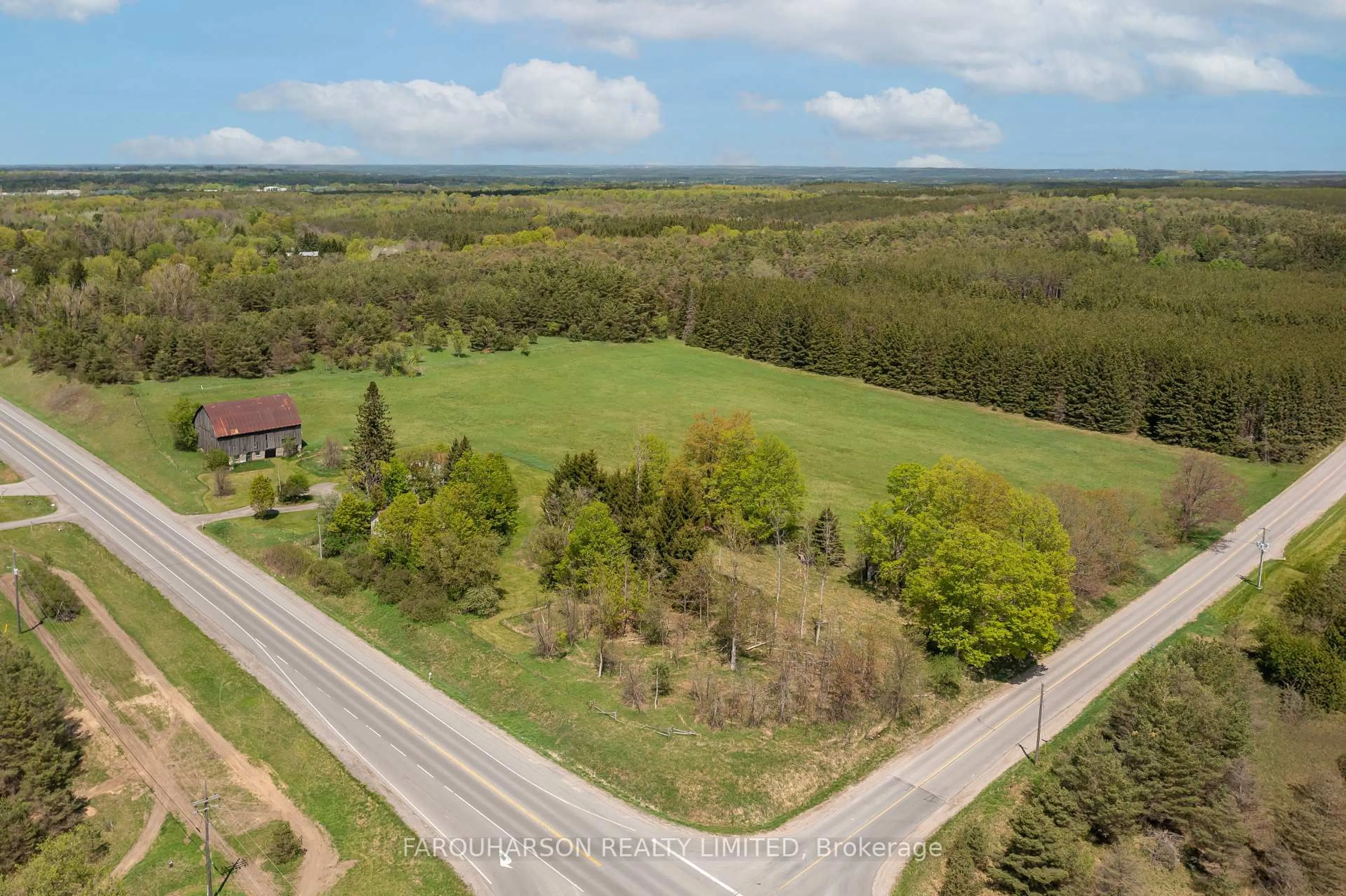 A pic from outside/outdoor area/front of a property/back of a property/a pic from drone, forest/trees view for 5089 Hwy 47 Highway, Uxbridge Ontario L9P 1R4