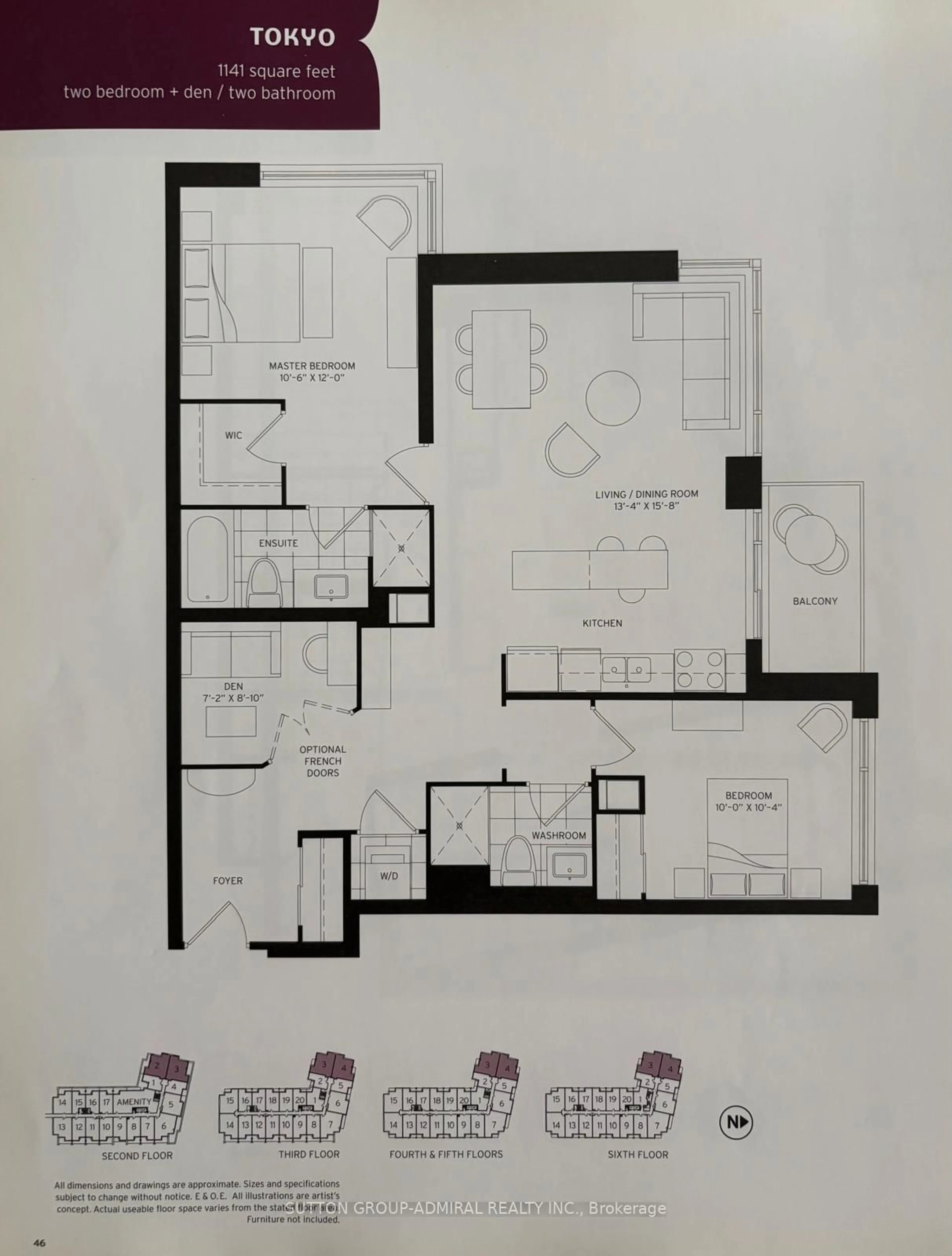 Floor plan for 8130 Birchmount Rd #604, Markham Ontario L6G 0E4