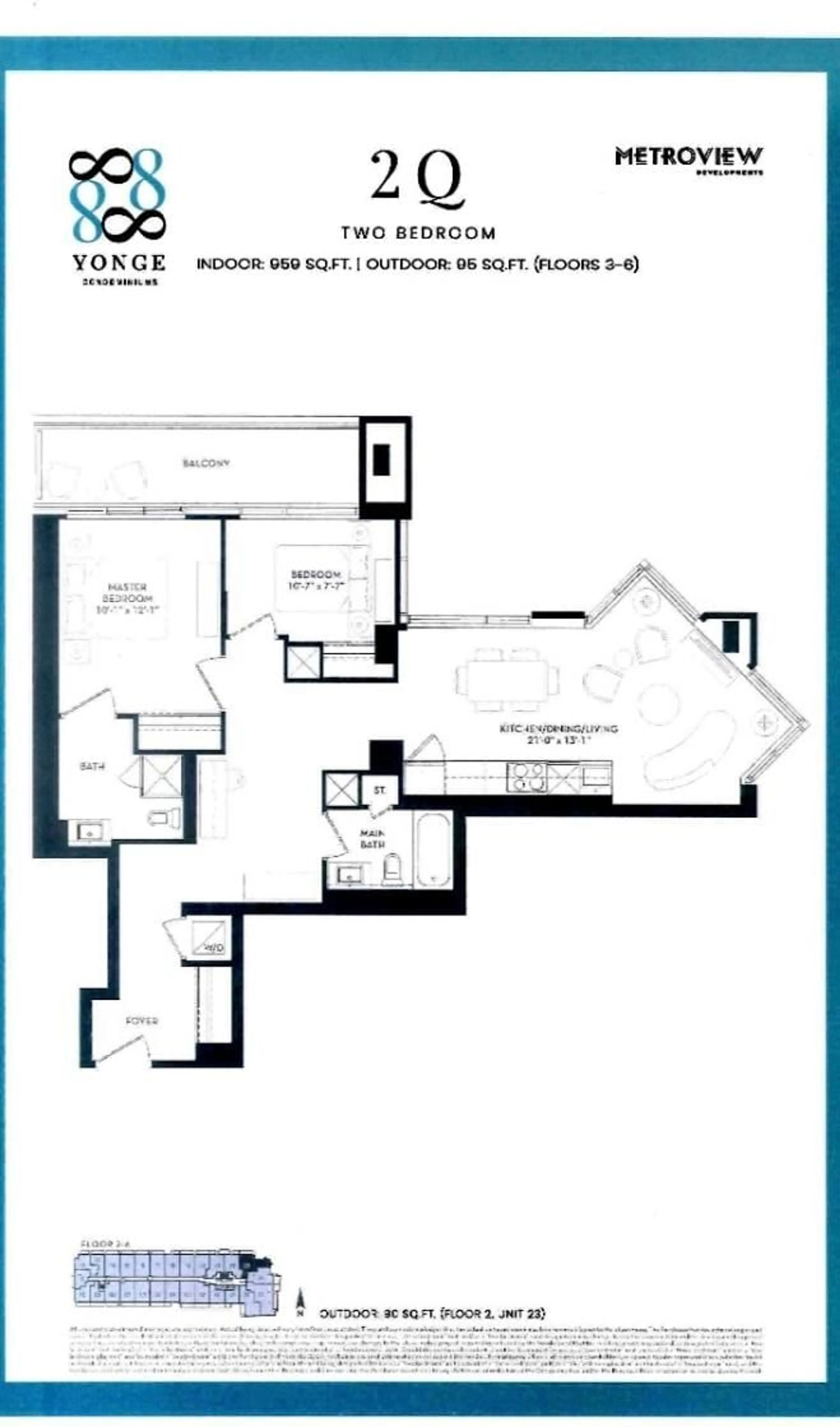 Floor plan for 8888 Yonge St #323, Richmond Hill Ontario L4C 5V6