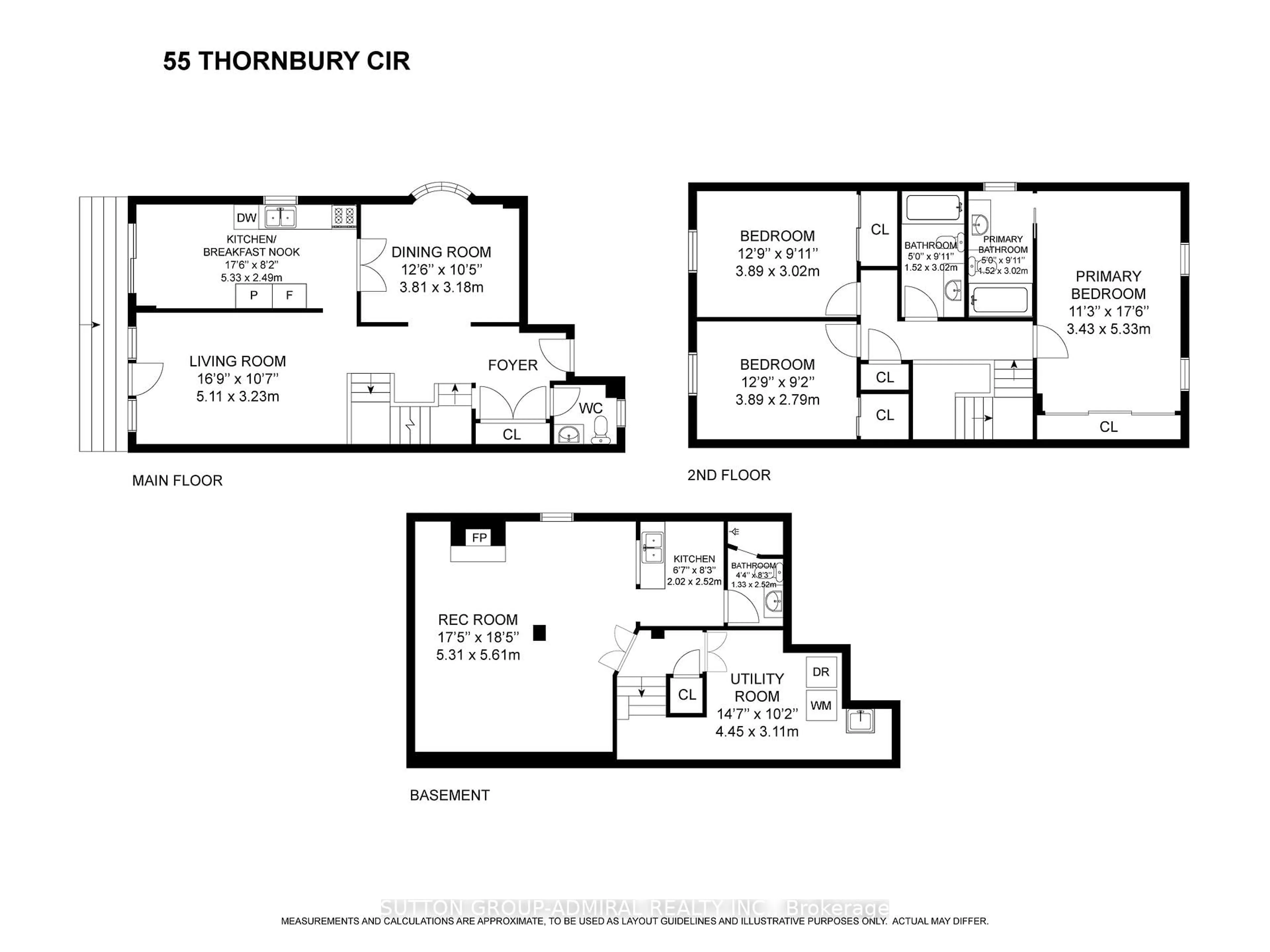 Floor plan for 27 Thornbury Circ, Vaughan Ontario L4J 5C1