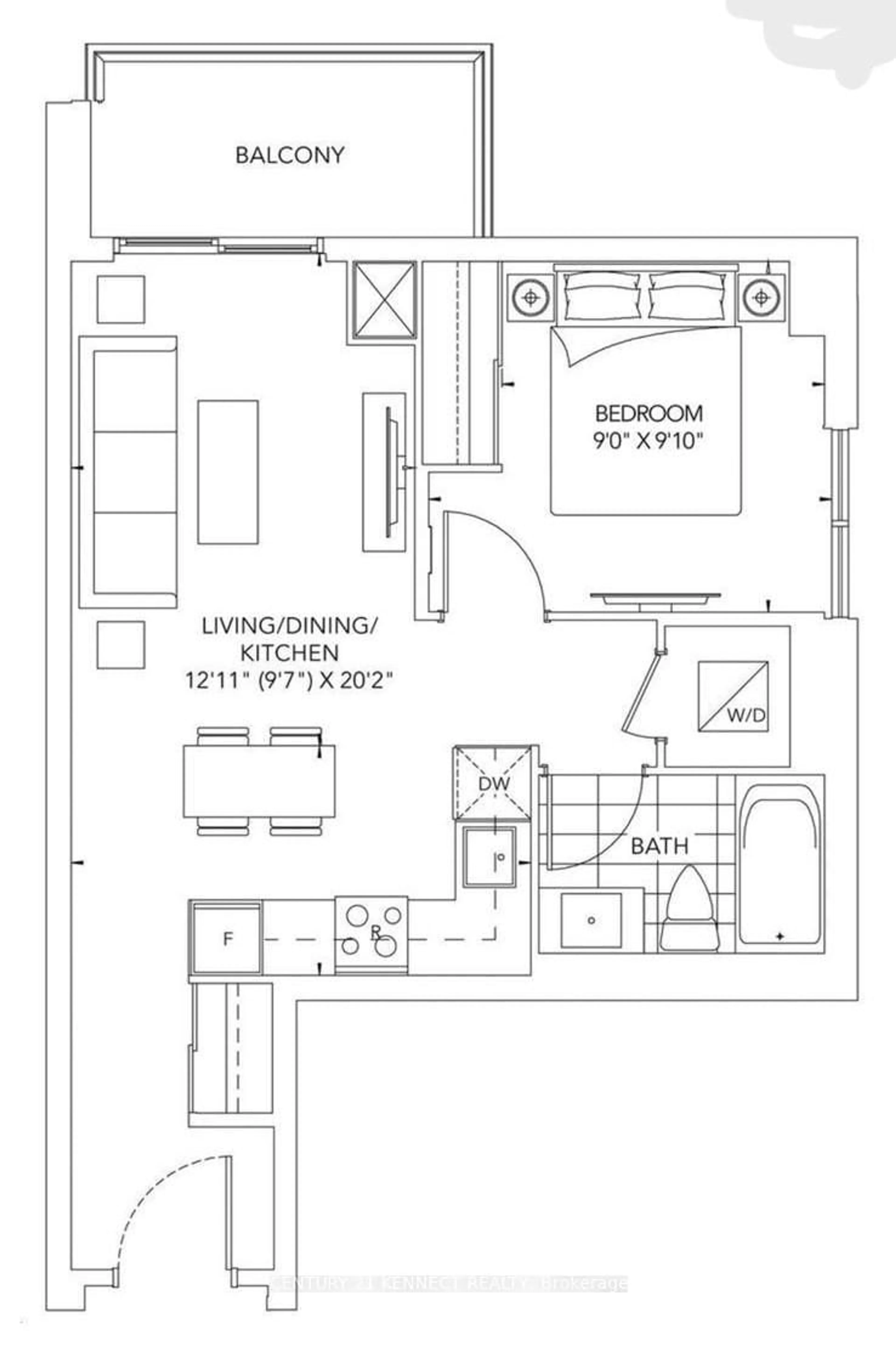 Floor plan for 10 Honeycrisp Cres #215, Vaughan Ontario L4K 0M7