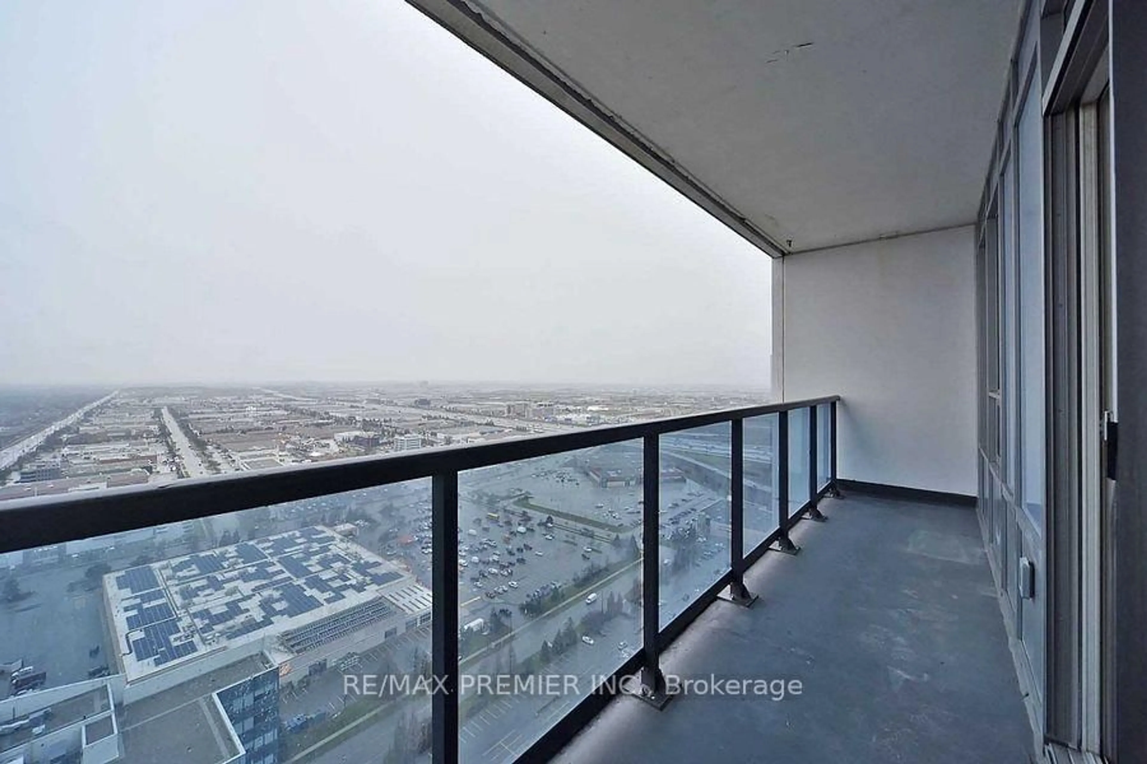 Balcony in the apartment, city buildings view from balcony for 3600 Highway 7 Rd #LP 4, Vaughan Ontario L4L 0G7