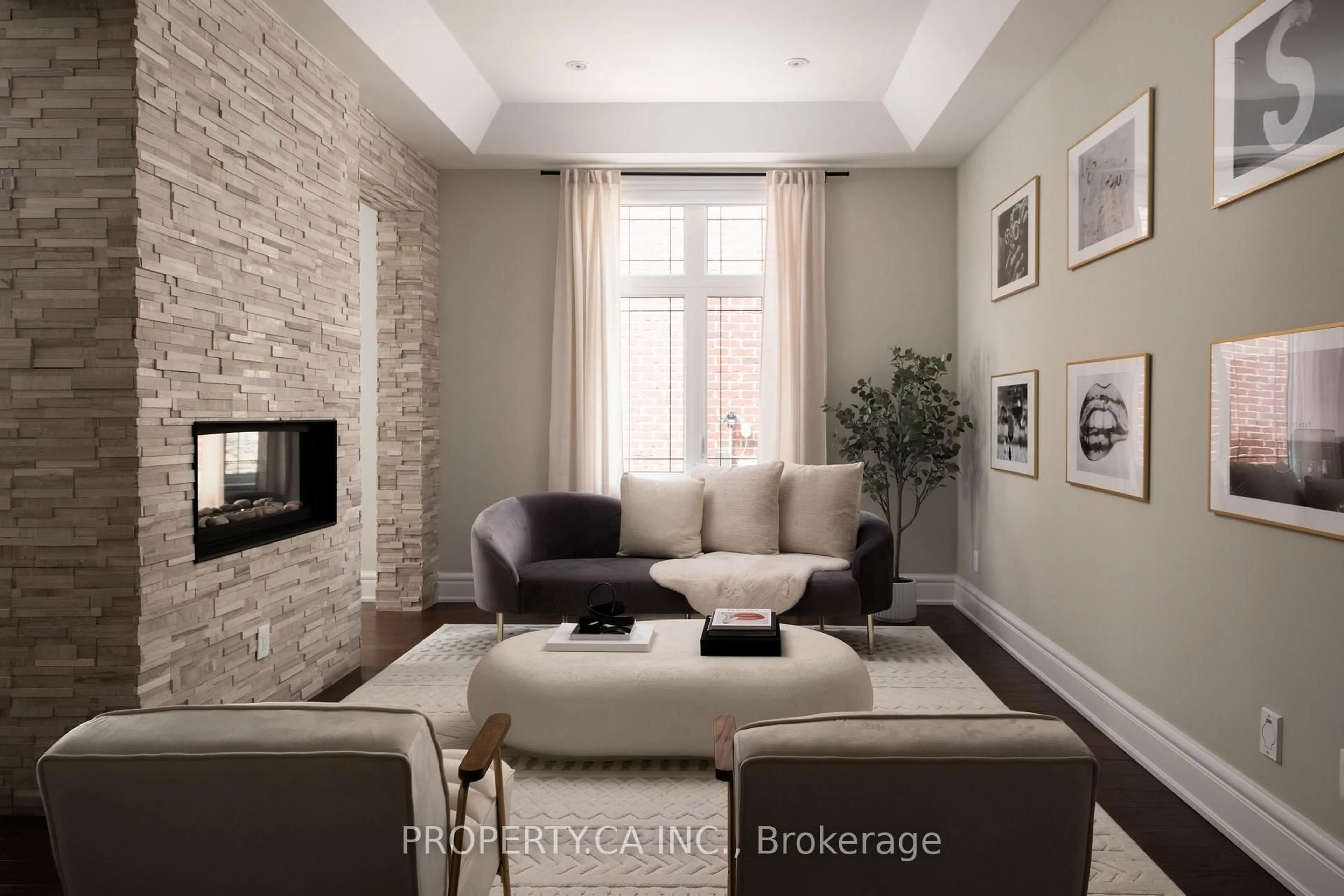 Living room with furniture, ceramic/tile floor for 52 Keatley Dr, Vaughan Ontario L6A 4Y3