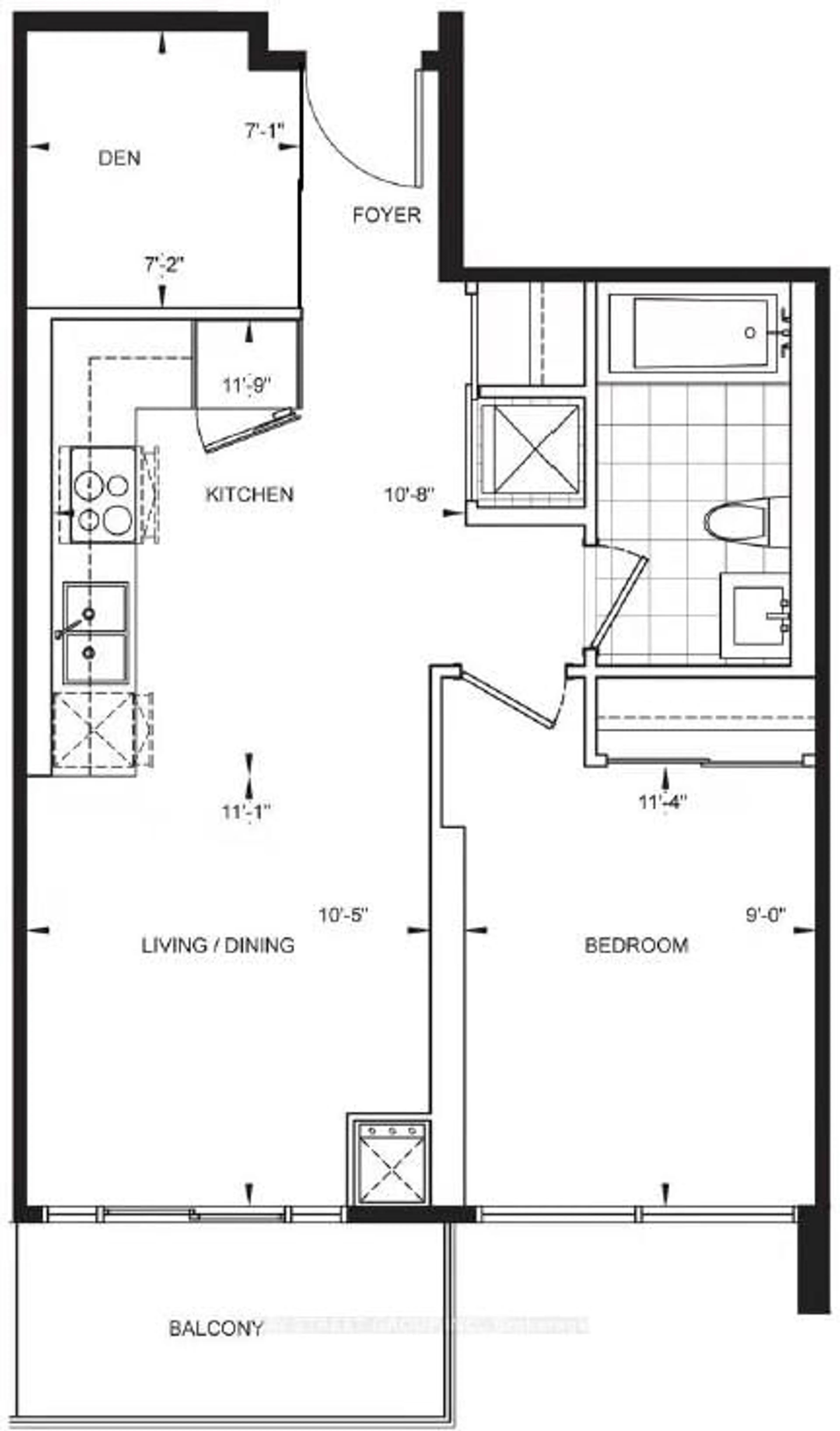 Floor plan for 9608 Yonge St #903, Richmond Hill Ontario L4C 0X4