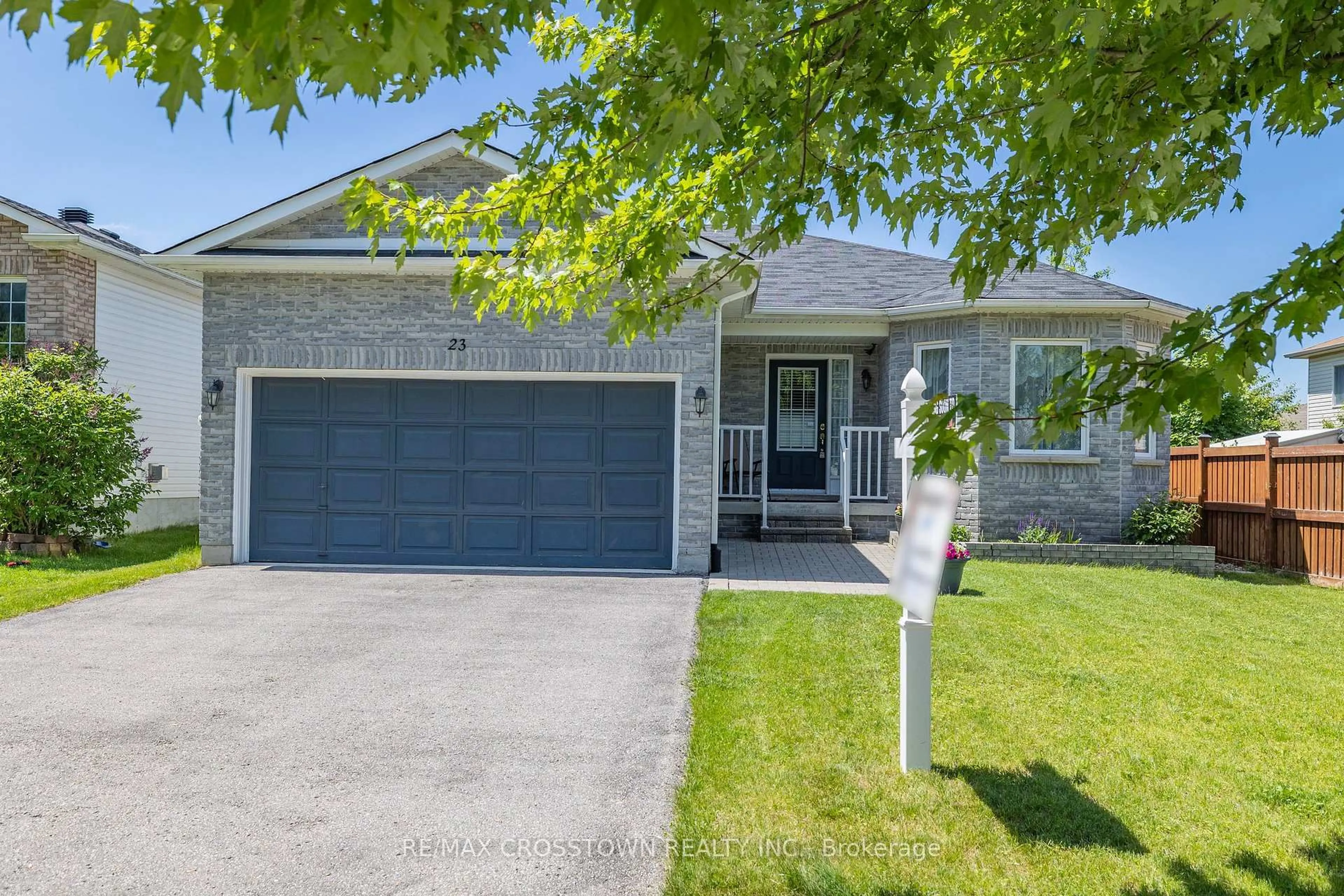 Home with brick exterior material, street for 23 Stonemount Cres, Essa Ontario L0M 1B4