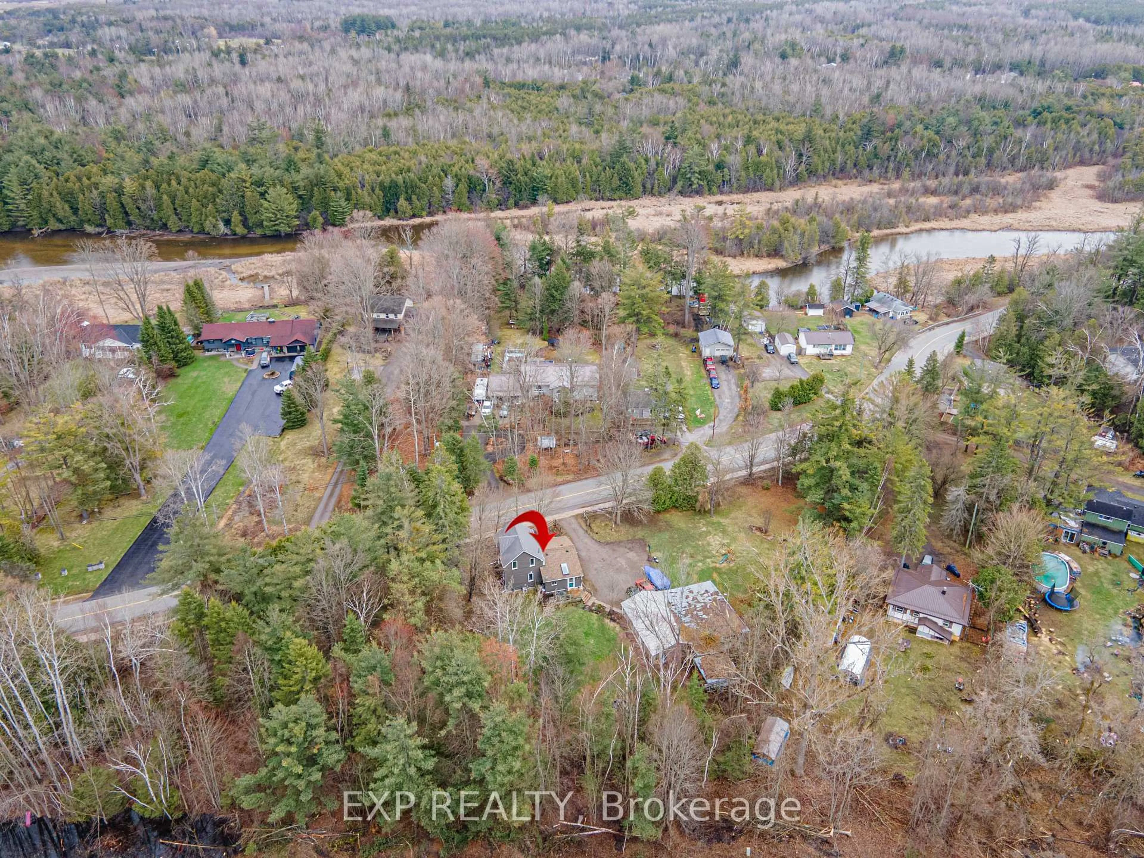 A pic from outside/outdoor area/front of a property/back of a property/a pic from drone, forest/trees view for 72 Station Rd, Georgina Ontario L0E 1N0