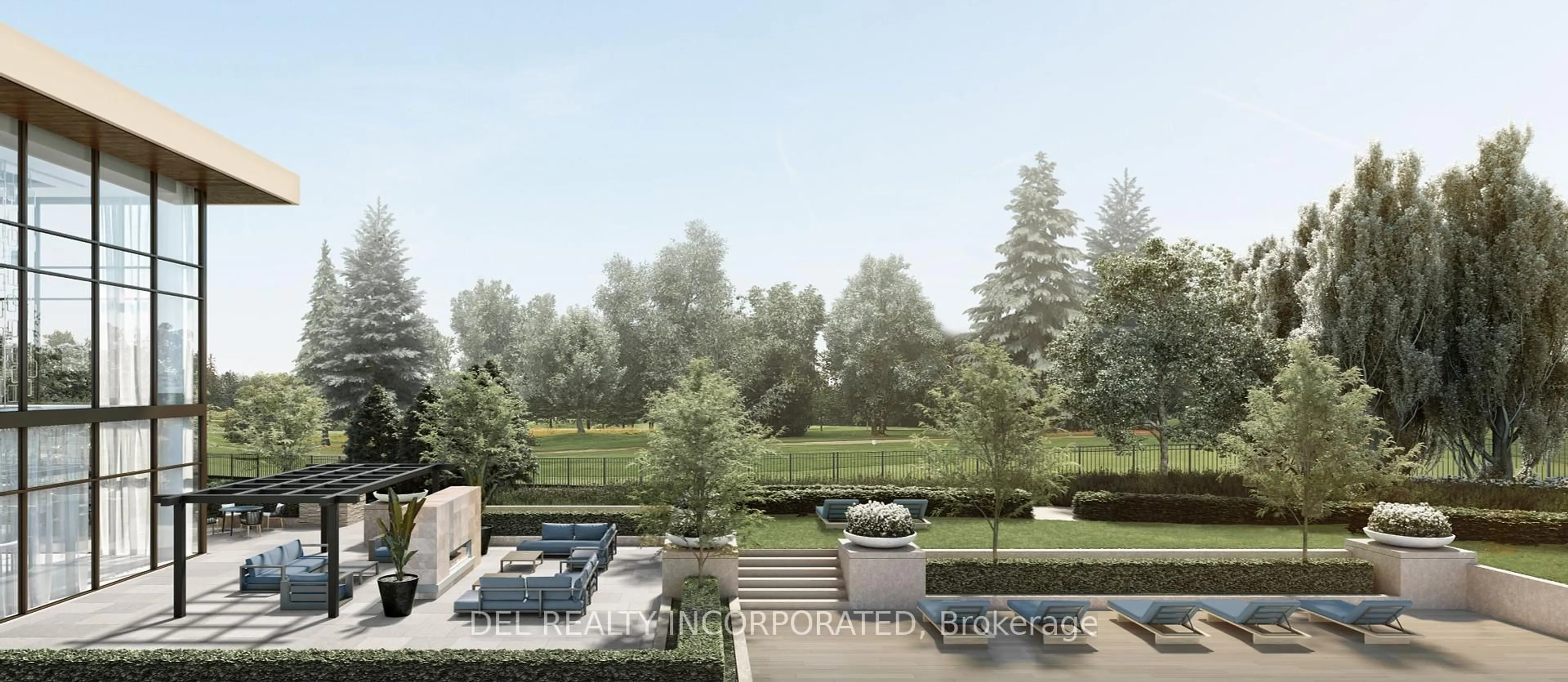Patio, forest/trees view for 397 Royal Orchard Blvd #205, Markham Ontario L3T 0H3