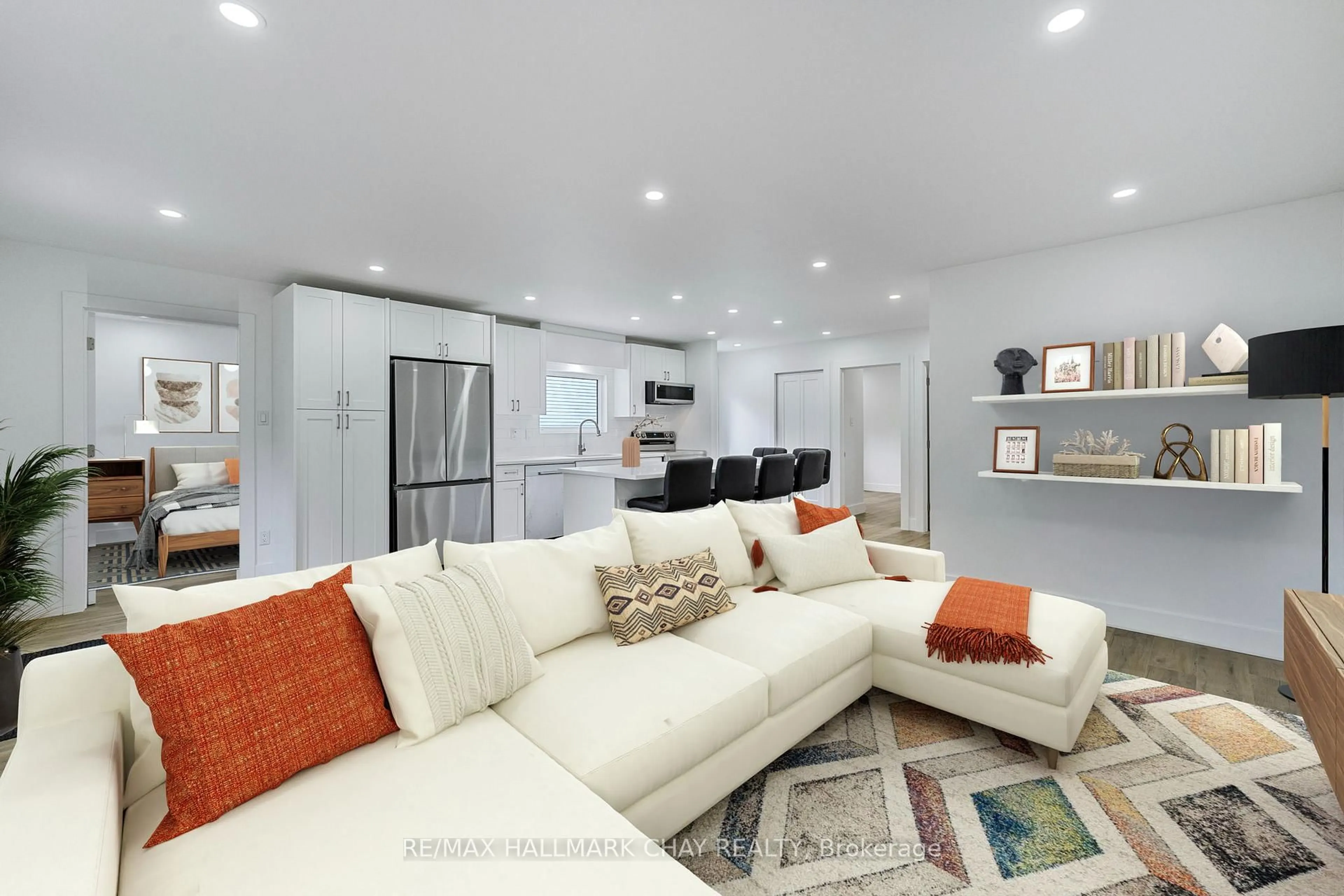 Living room with furniture, ceramic/tile floor for 3246 Beach Ave, Innisfil Ontario L9S 2K6