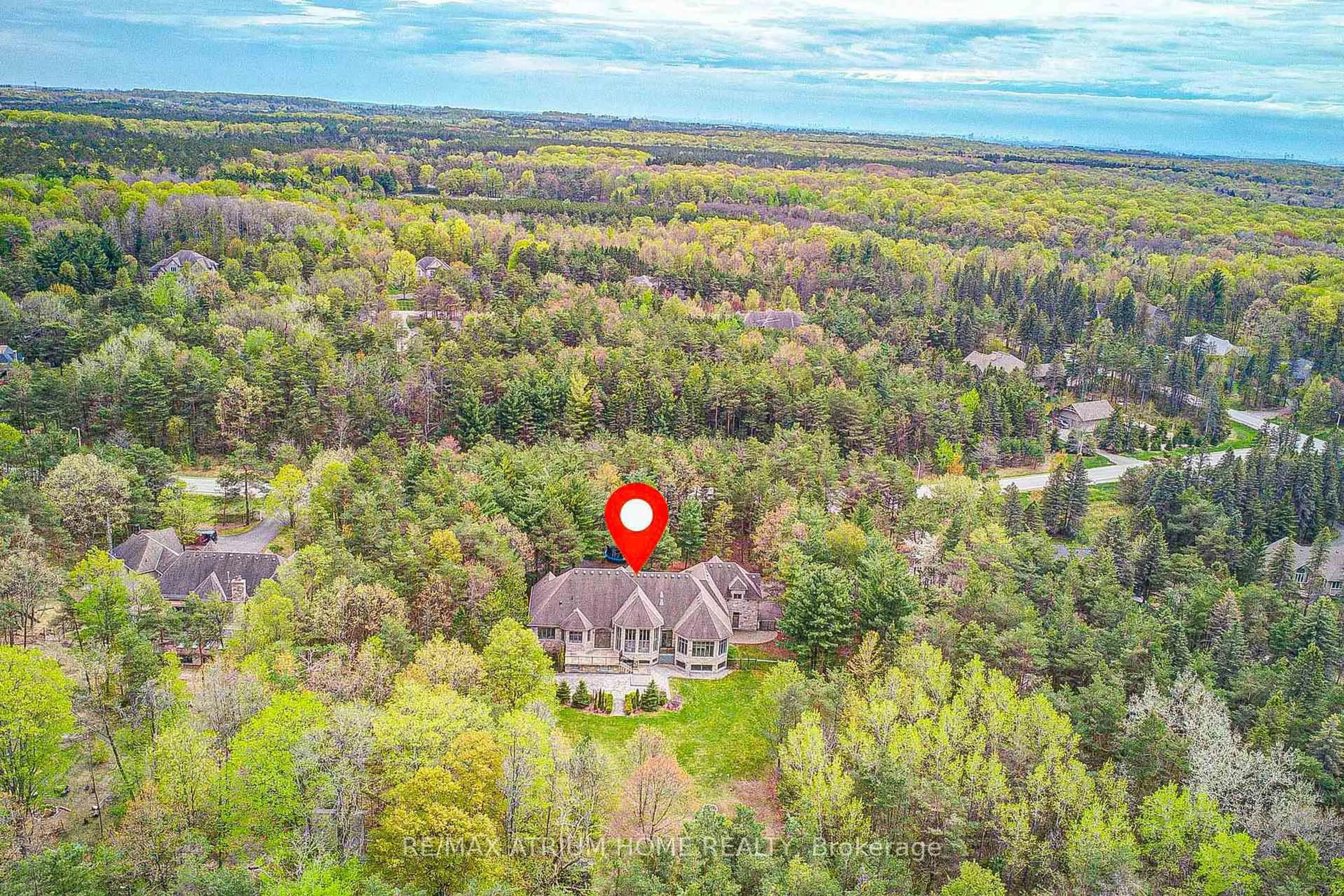 A pic from outside/outdoor area/front of a property/back of a property/a pic from drone, forest/trees view for 10 Woodlot Crt, Whitchurch-Stouffville Ontario L4A 2L6