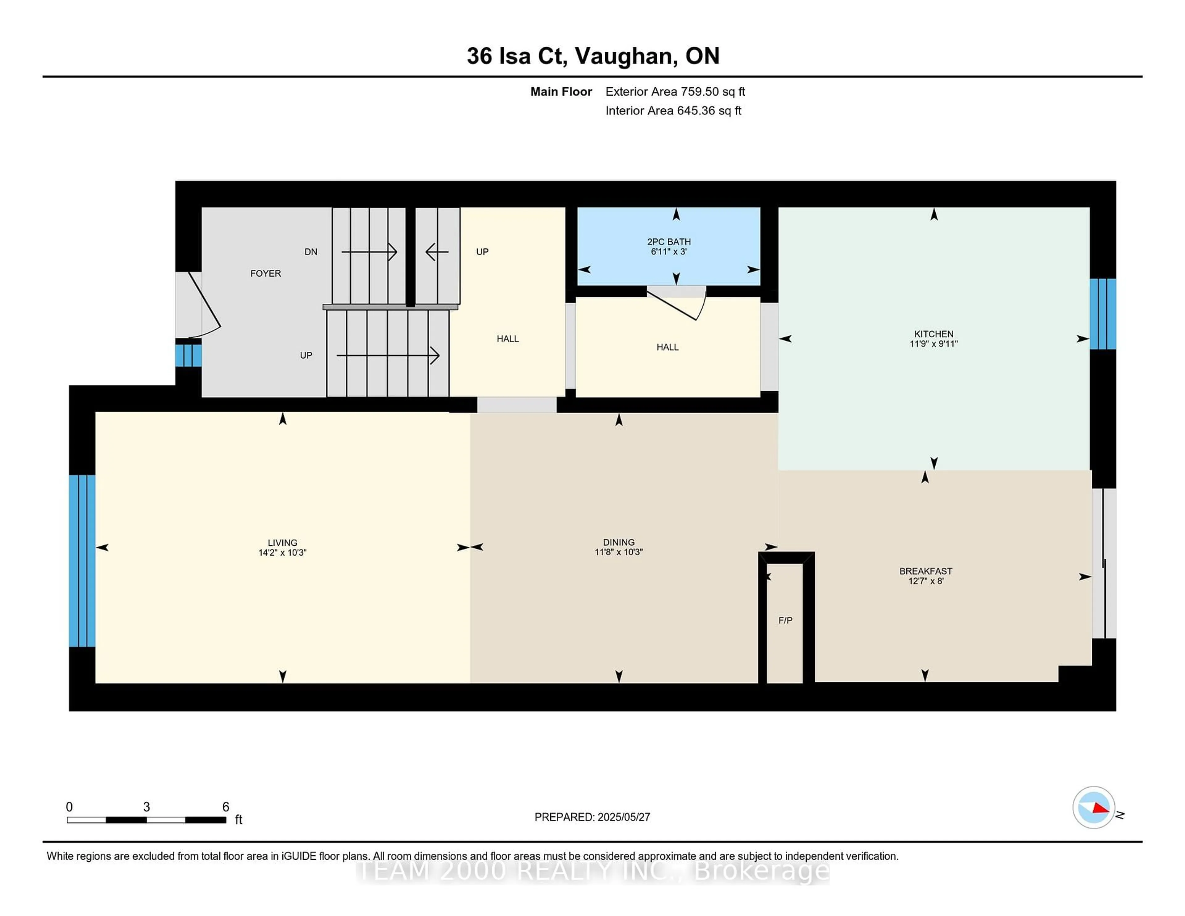 Floor plan for 36 Isa Crt, Vaughan Ontario L4H 1J4