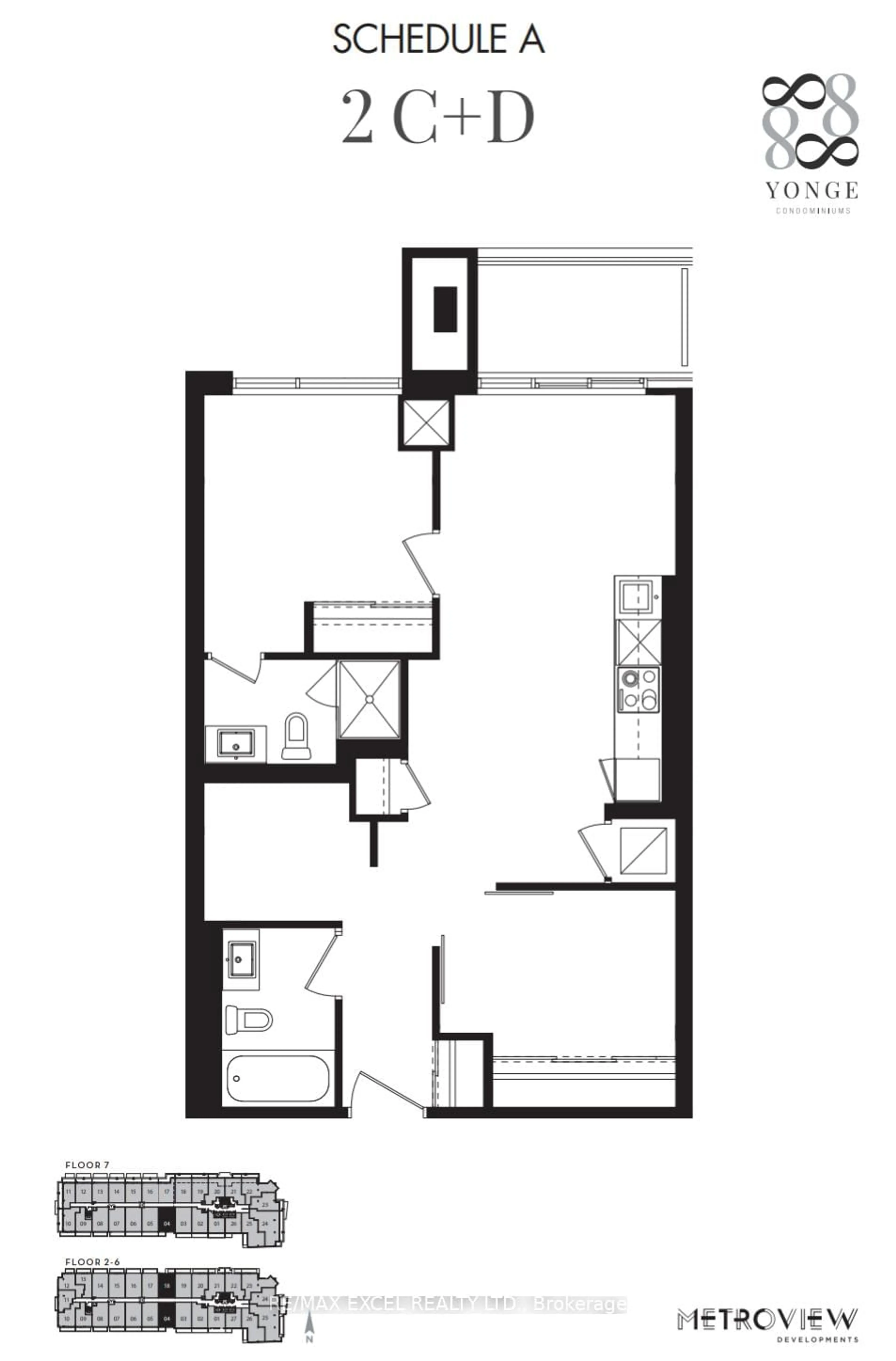 Floor plan for 8888 Yonge St #318, Richmond Hill Ontario L4C 5V6