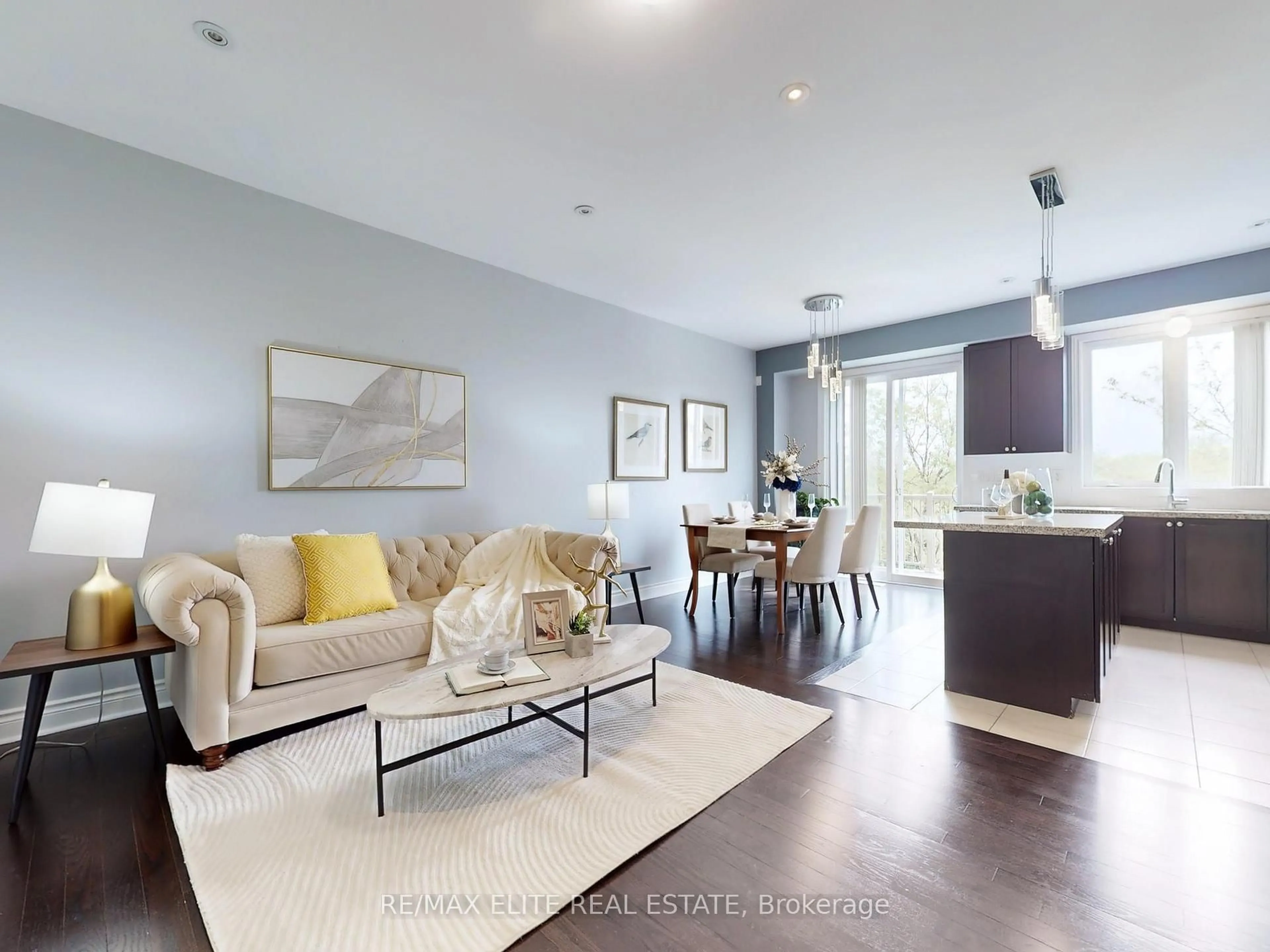 Living room with furniture, wood/laminate floor for 700 Wendy Culbert Cres, Newmarket Ontario L3X 0A4