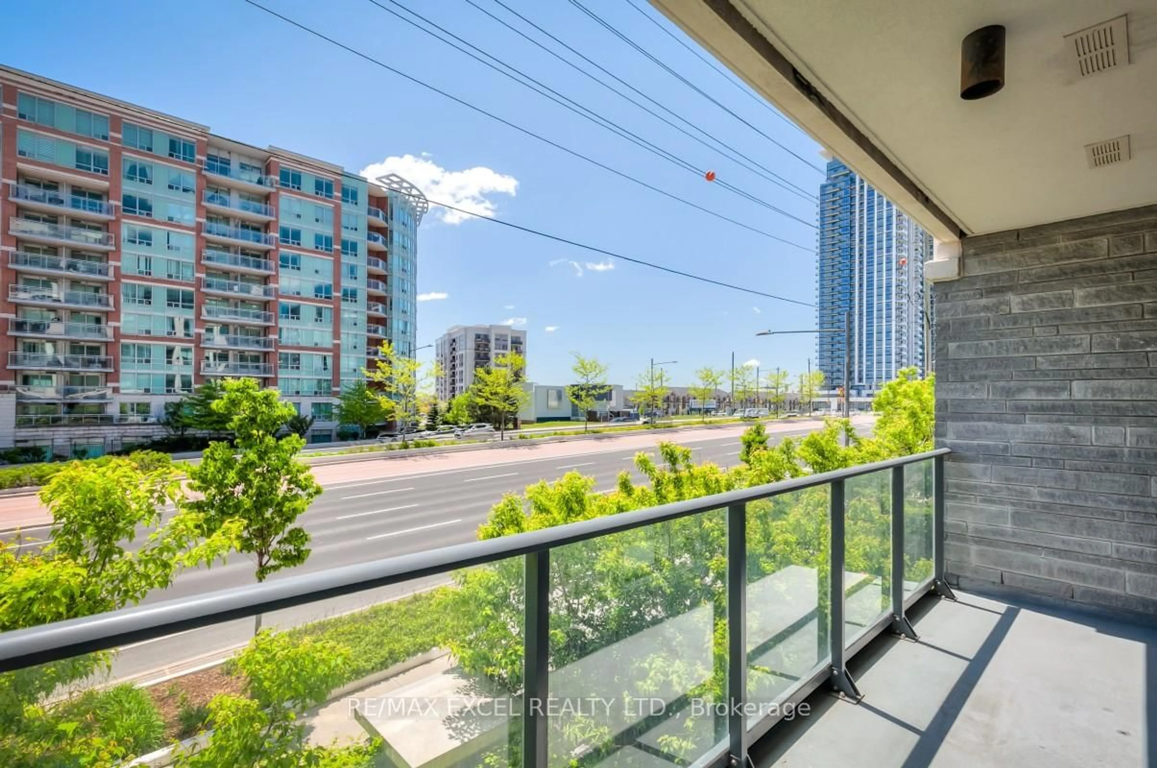 Balcony in the apartment, city buildings view from balcony for 396 Highway 7 N/A #208, Richmond Hill Ontario L4B 0G7