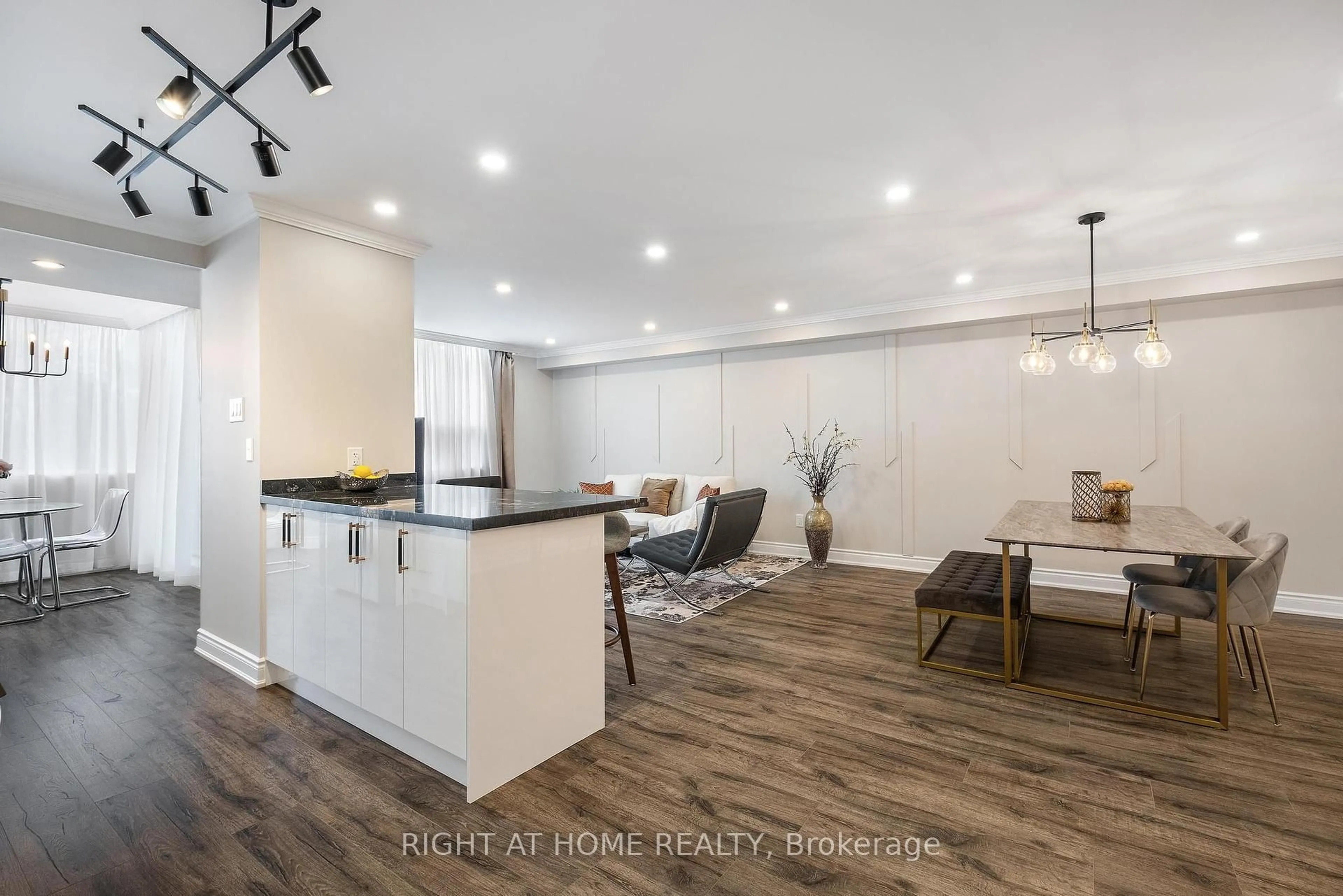 Open concept kitchen, wood/laminate floor for 30 Harding Blvd #301, Richmond Hill Ontario L4C 9M3