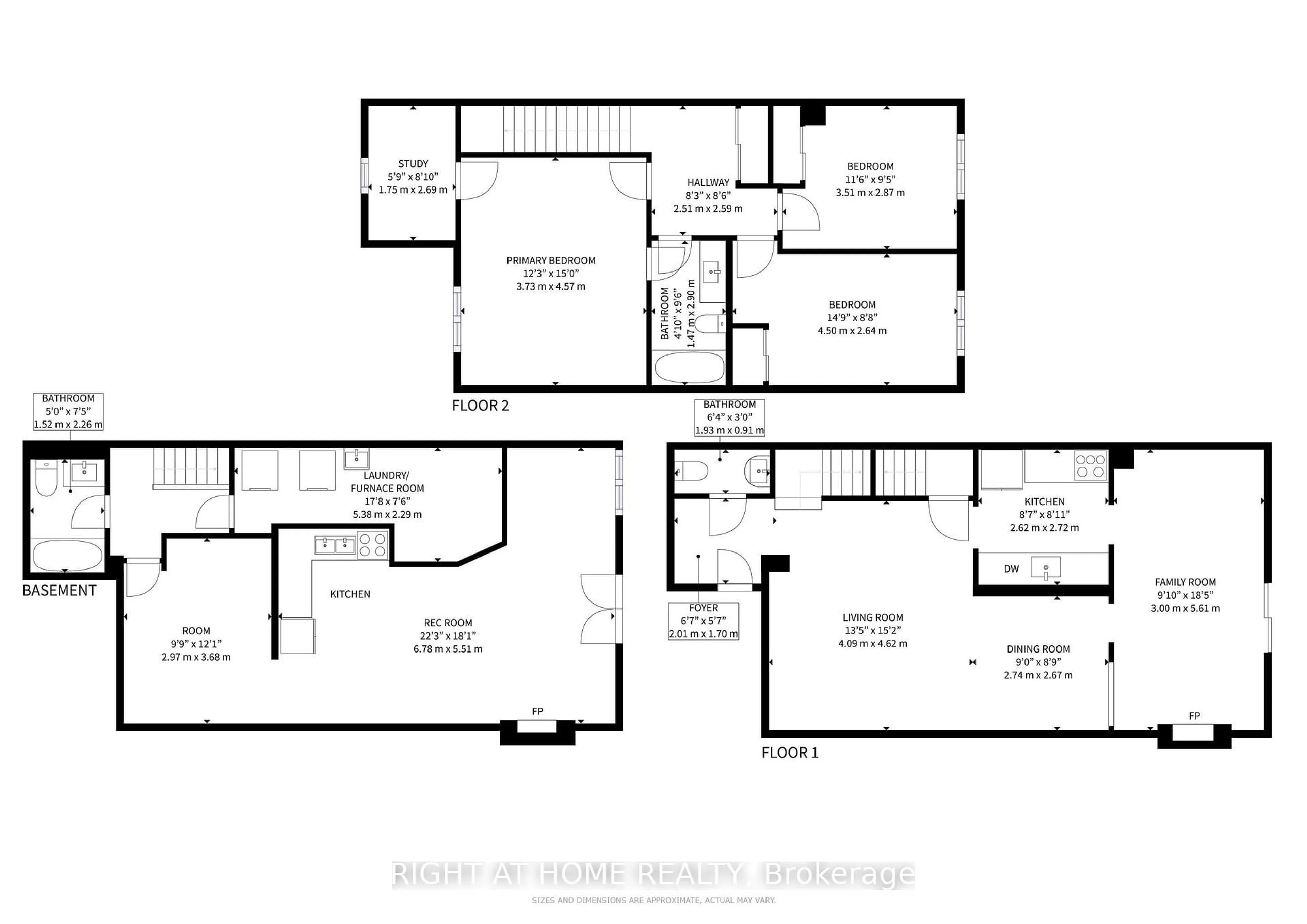 Floor plan for 58 Mercer Cres, Markham Ontario L3P 4K3