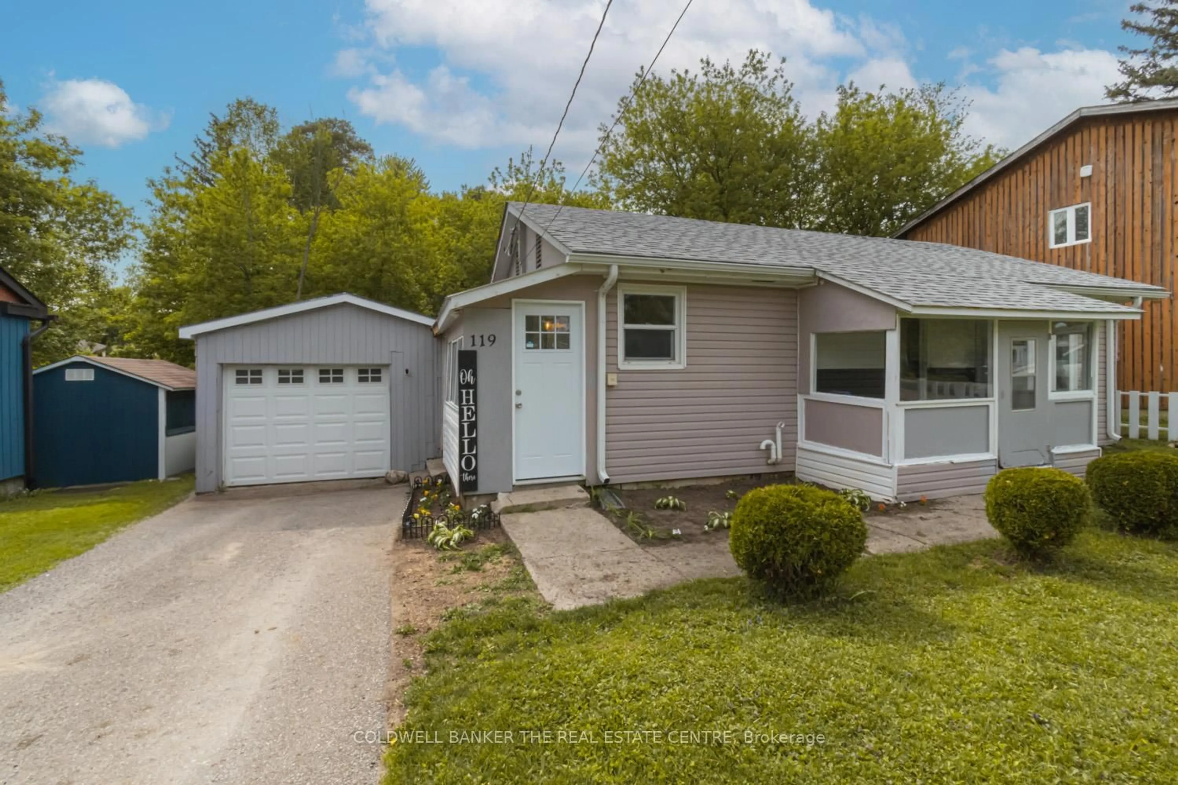 Home with vinyl exterior material, street for 119 Elizabeth St, Essa Ontario L0M 1B0