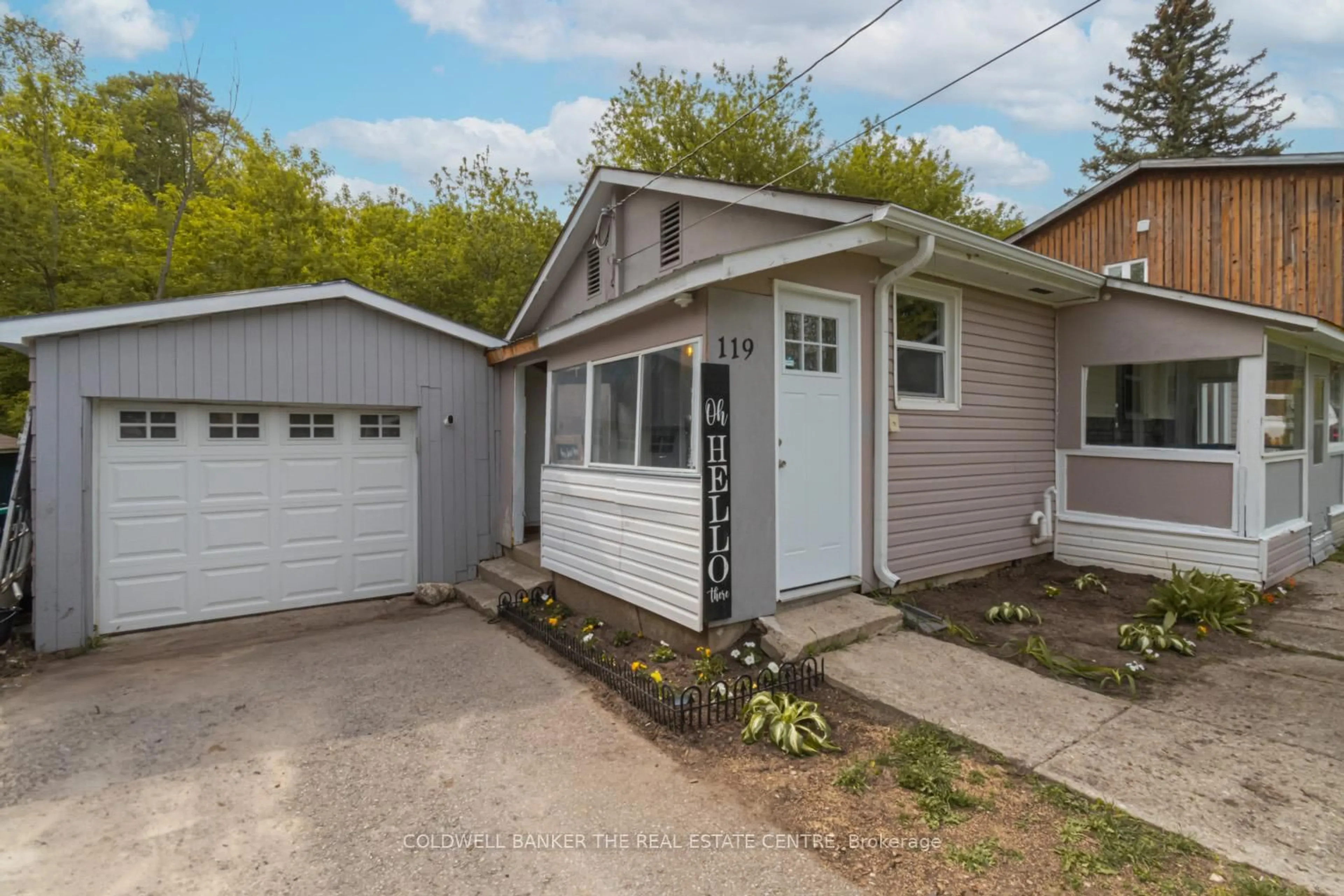 Home with vinyl exterior material, street for 119 Elizabeth St, Essa Ontario L0M 1B0