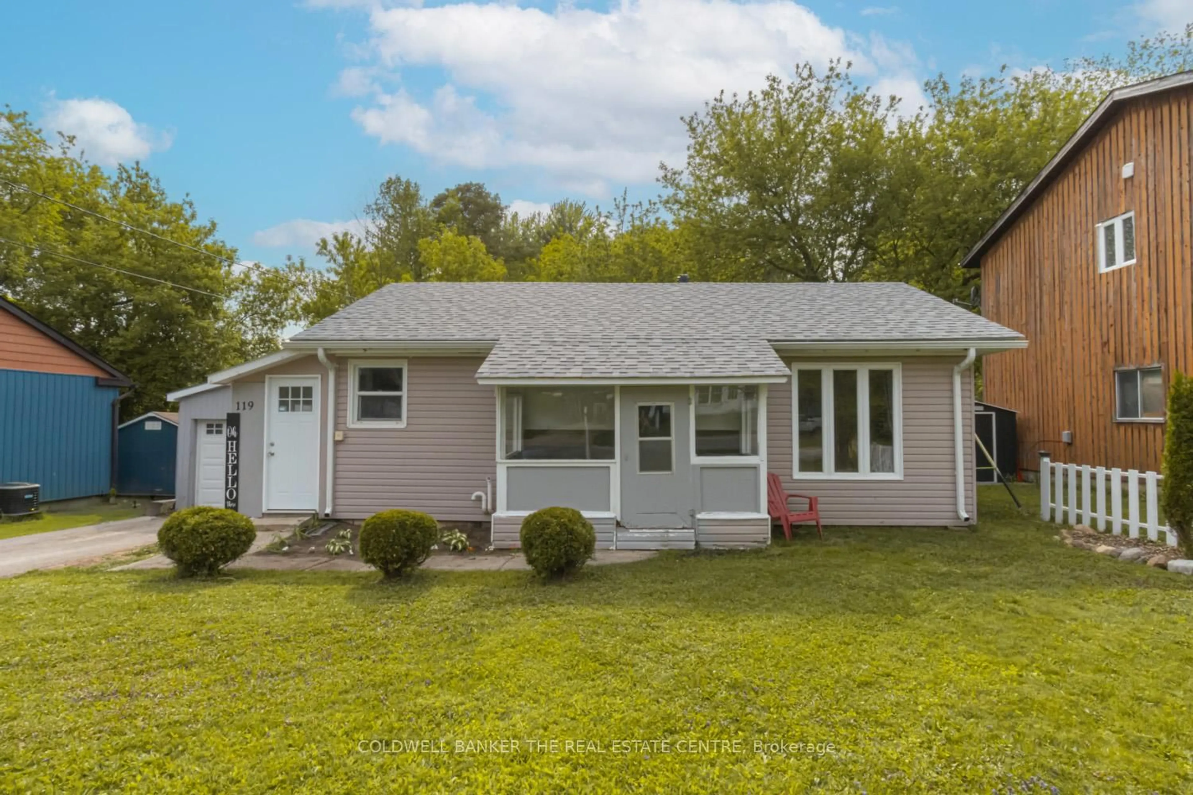 Home with vinyl exterior material, street for 119 Elizabeth St, Essa Ontario L0M 1B0