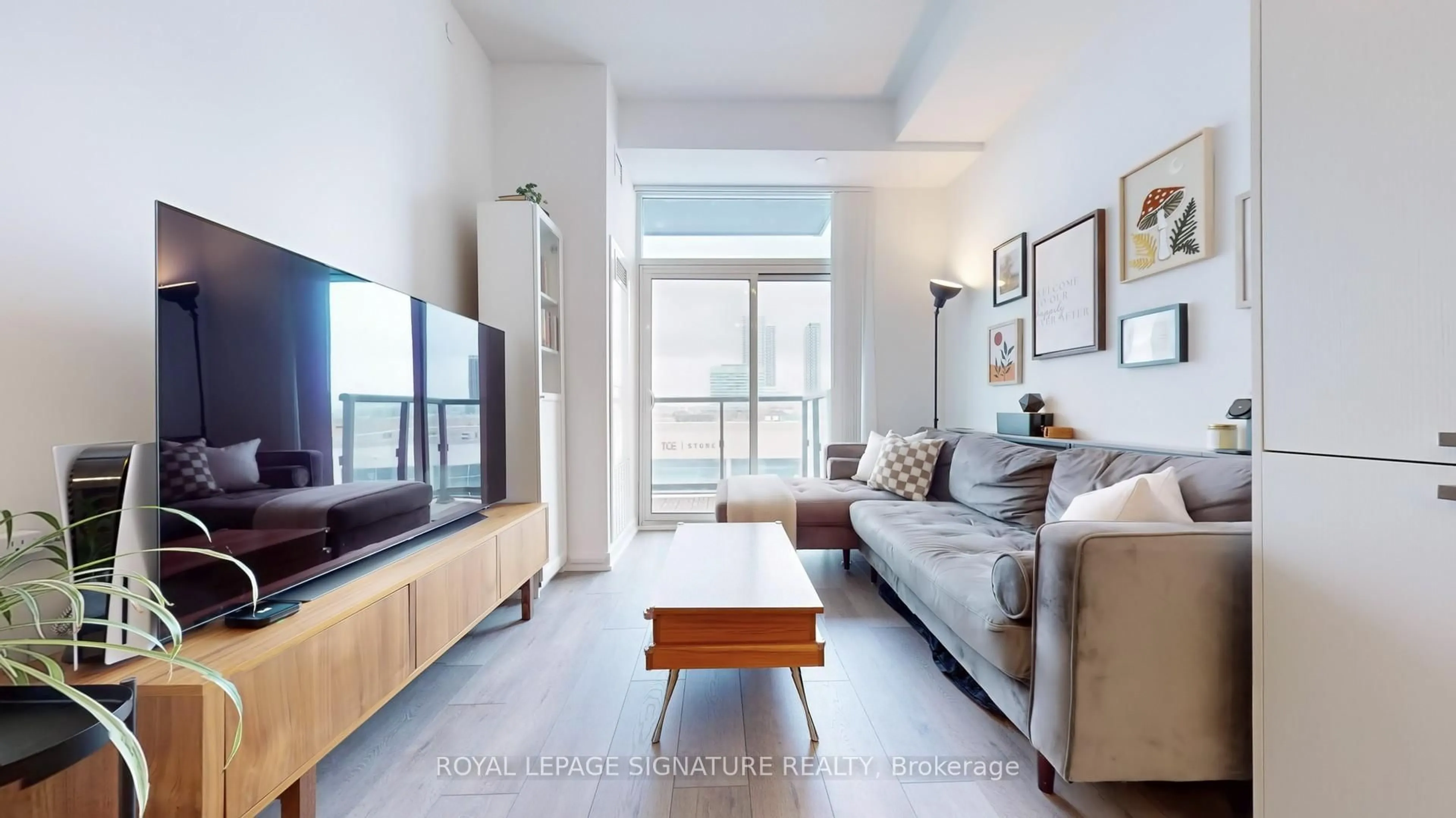 Living room with furniture, unknown for 38 Honeycrisp Cres #522, Vaughan Ontario L4K 0M8