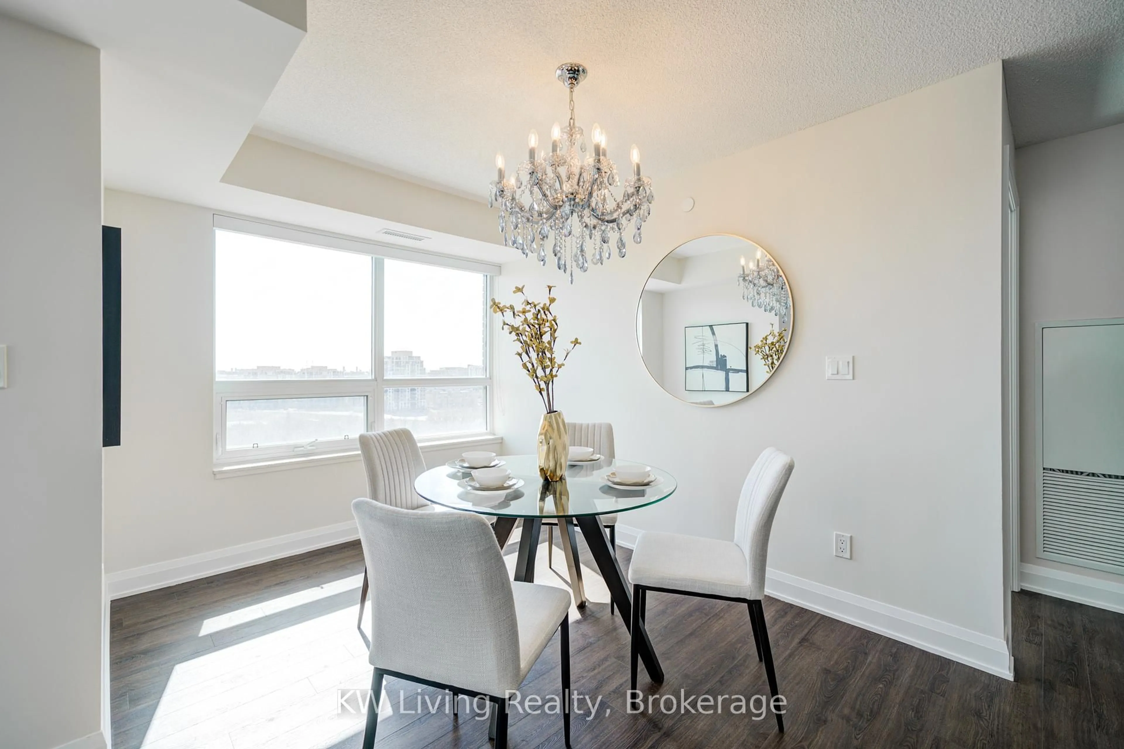 Dining room, wood/laminate floor for 15 Water Walk Dr #1205, Markham Ontario L6G 0G2