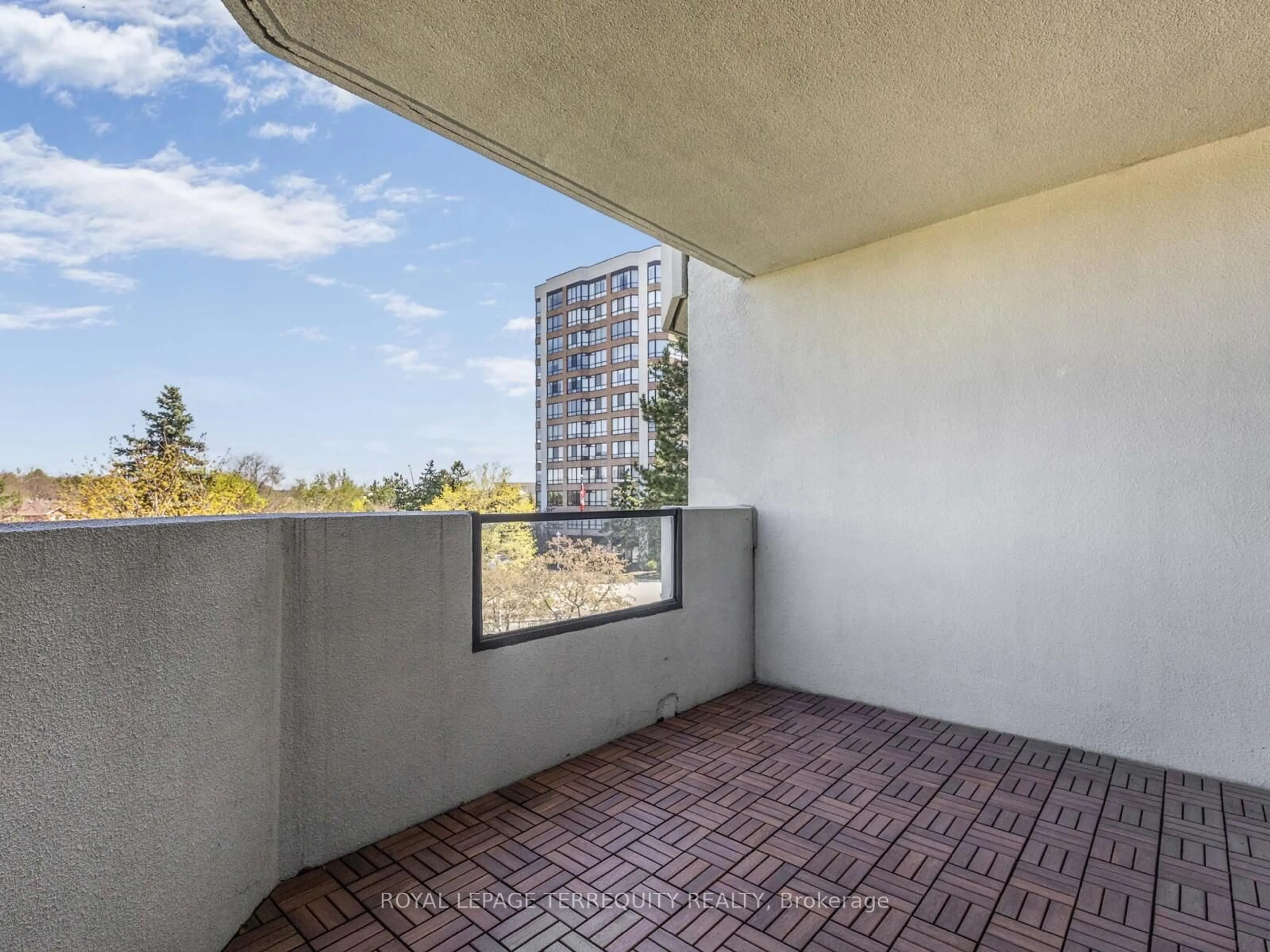 Balcony in the apartment, city buildings view from balcony for 55 Austin Dr #312, Markham Ontario L3R 8H5