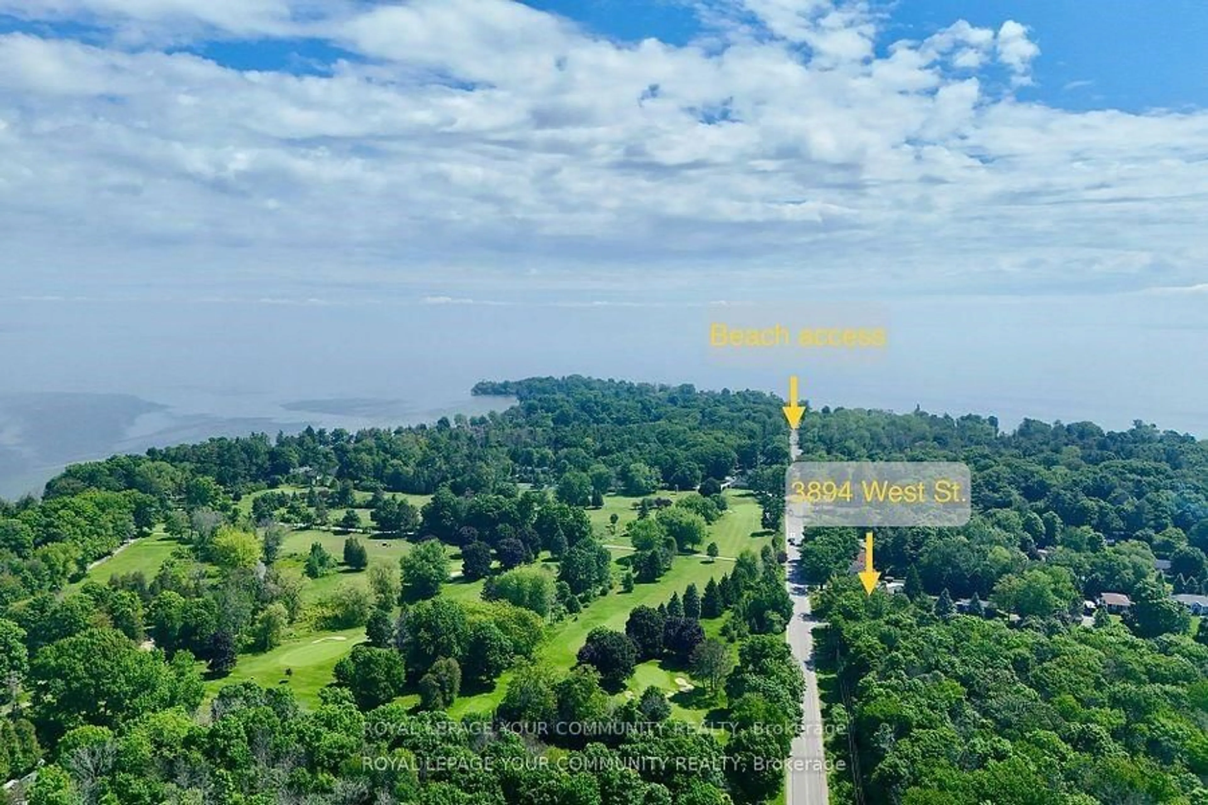 A pic from outside/outdoor area/front of a property/back of a property/a pic from drone, water/lake/river/ocean view for 3894 West St, Innisfil Ontario L9S 2L9