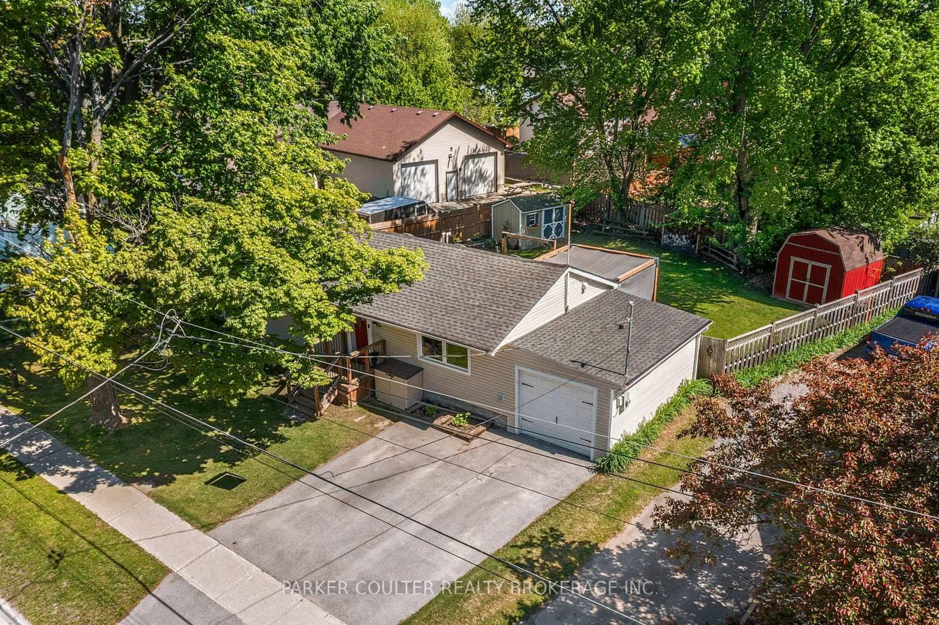 A pic from outside/outdoor area/front of a property/back of a property/a pic from drone, street for 22 Centre St, Essa Ontario L0M 1B0