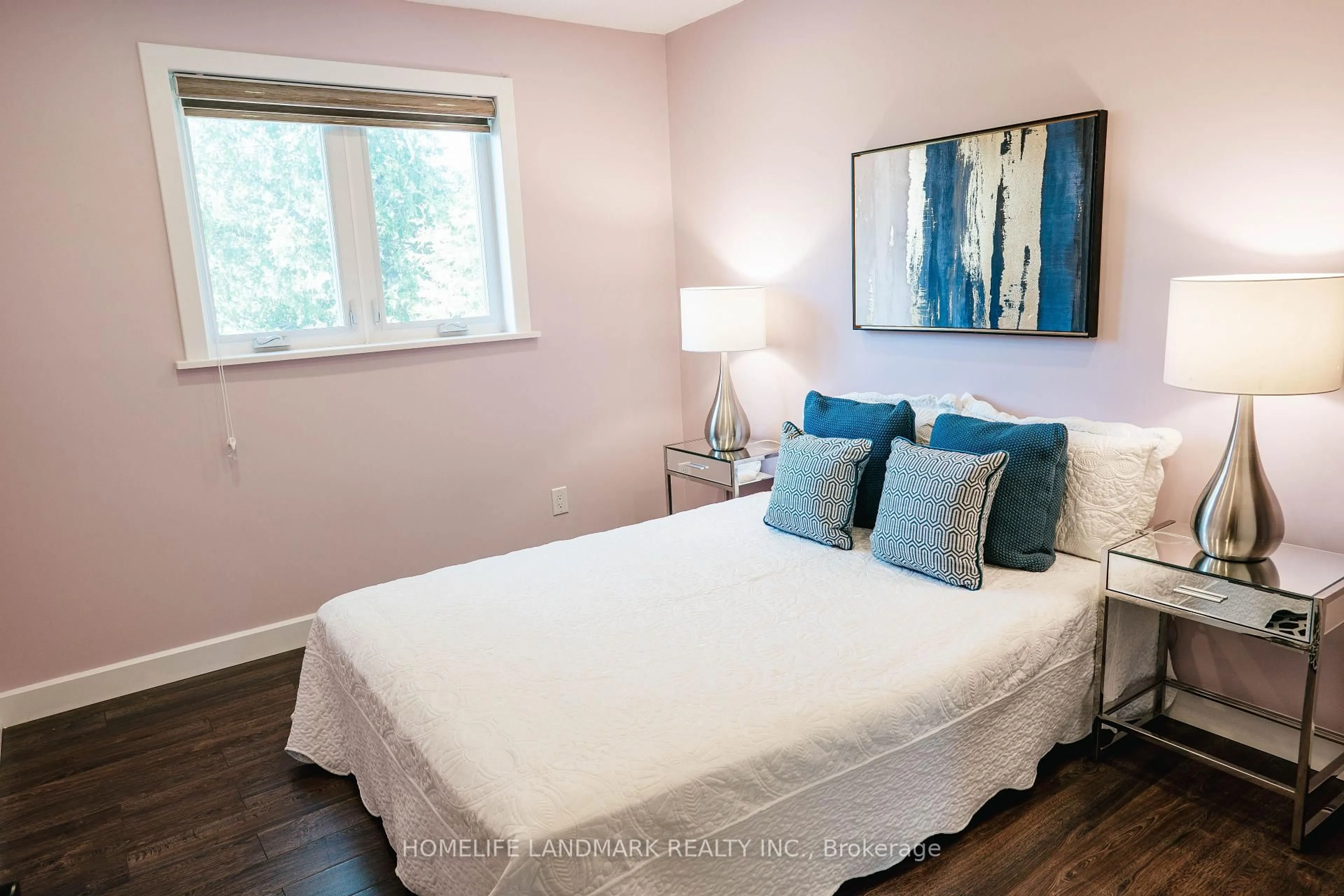 Bedroom with bed, wood/laminate floor for 158 Markville Rd, Markham Ontario L3R 4V6