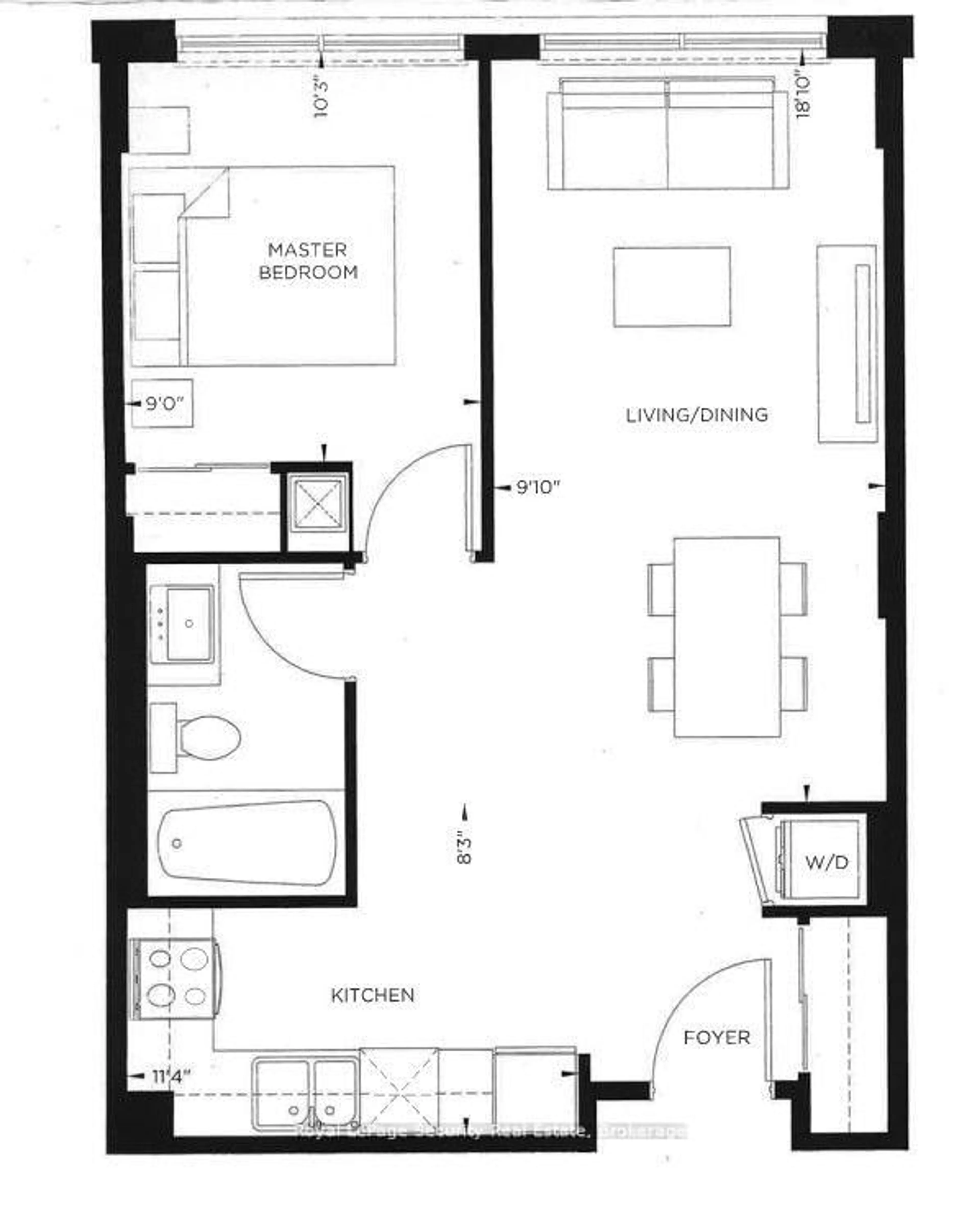Floor plan for 2916 Highway 7 Rd #315, Vaughan Ontario N5A 6S5