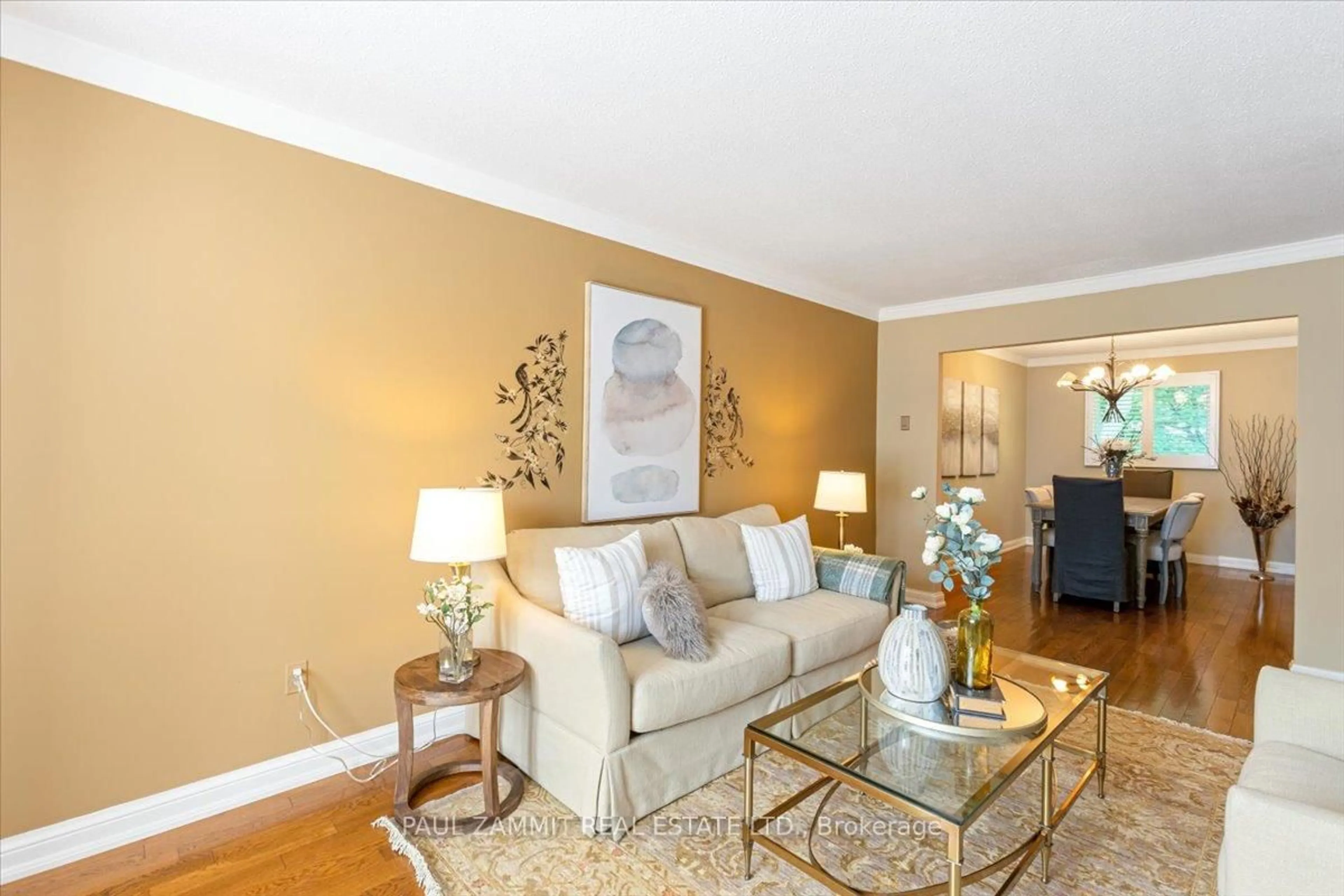 Living room with furniture, wood/laminate floor for 220 Royal Orchard Blvd, Markham Ontario L3T 3E7