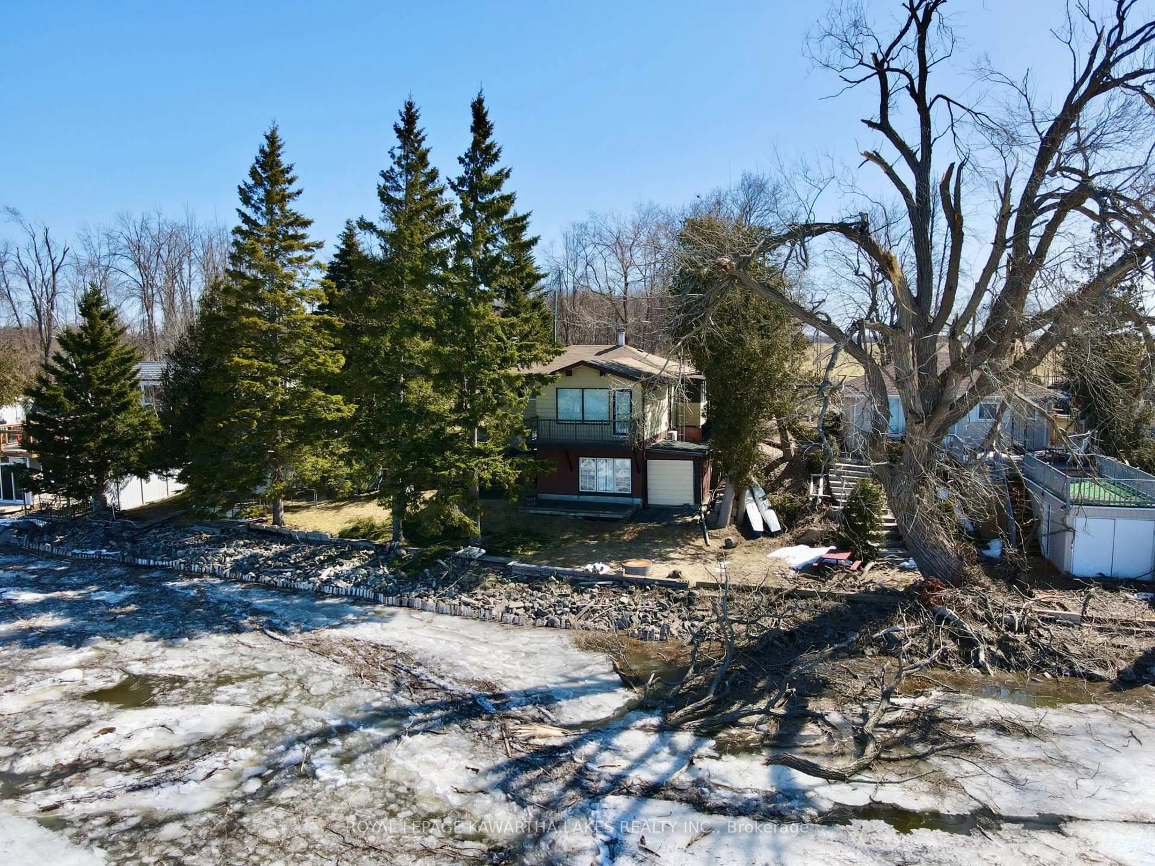 A pic from outside/outdoor area/front of a property/back of a property/a pic from drone, water/lake/river/ocean view for 92 Alsops Beach Rd, Brock Ontario L0K 1A0