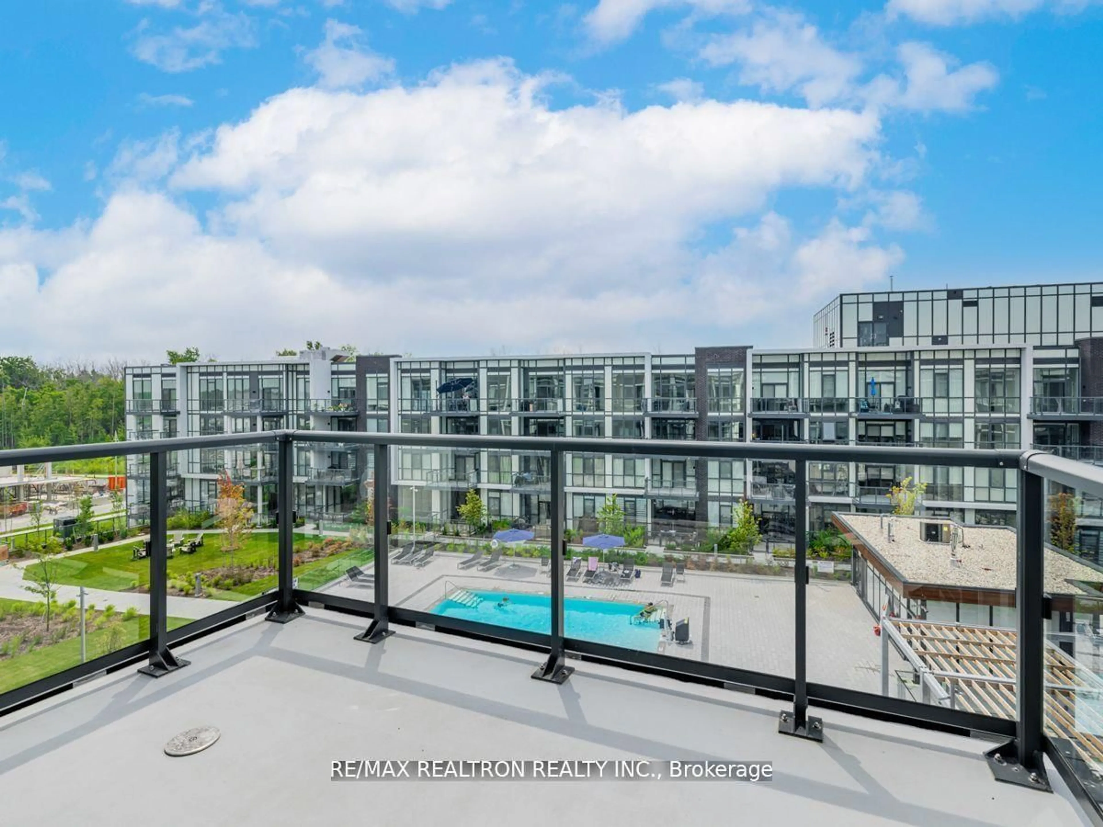 Patio, city buildings view from balcony for 415 Sea Ray Ave #424, Innisfil Ontario L9S 0R5