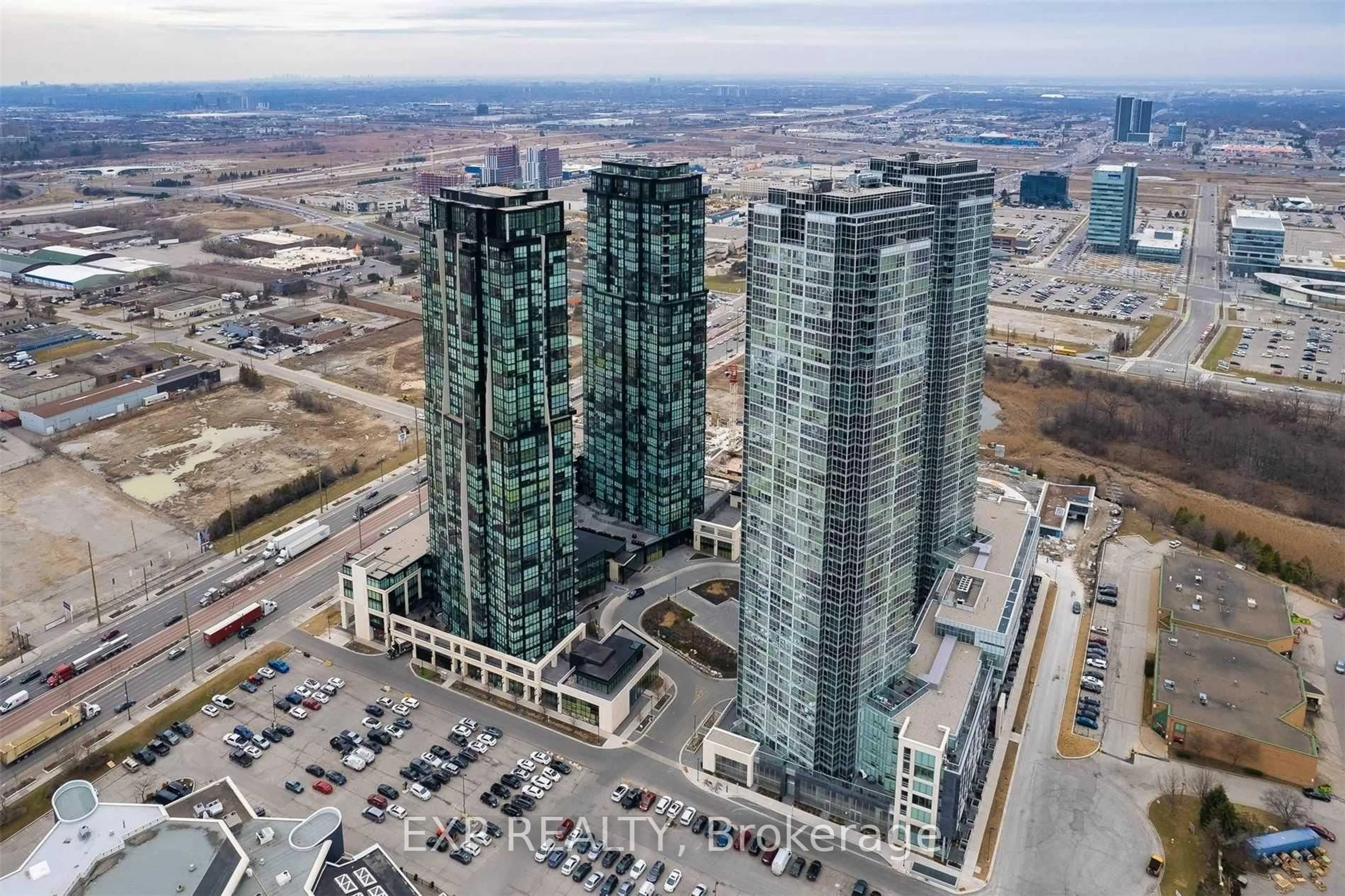 A pic from outside/outdoor area/front of a property/back of a property/a pic from drone, city buildings view from balcony for 2910 Hwy 7 Rd #1908, Vaughan Ontario L4K 0H8