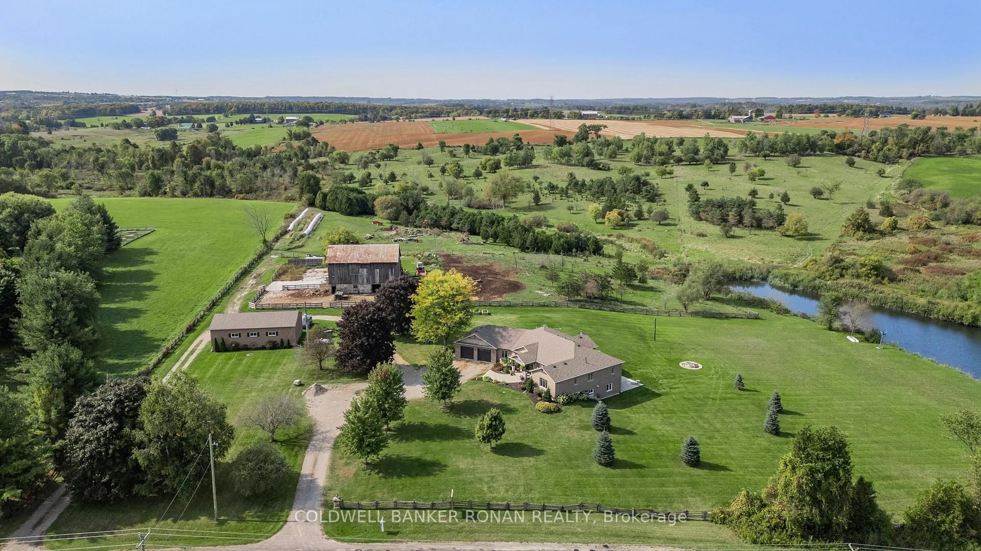 A pic from outside/outdoor area/front of a property/back of a property/a pic from drone, water/lake/river/ocean view for 5174 Concession Rd 4 N/A, Adjala-Tosorontio Ontario L0M 1J0
