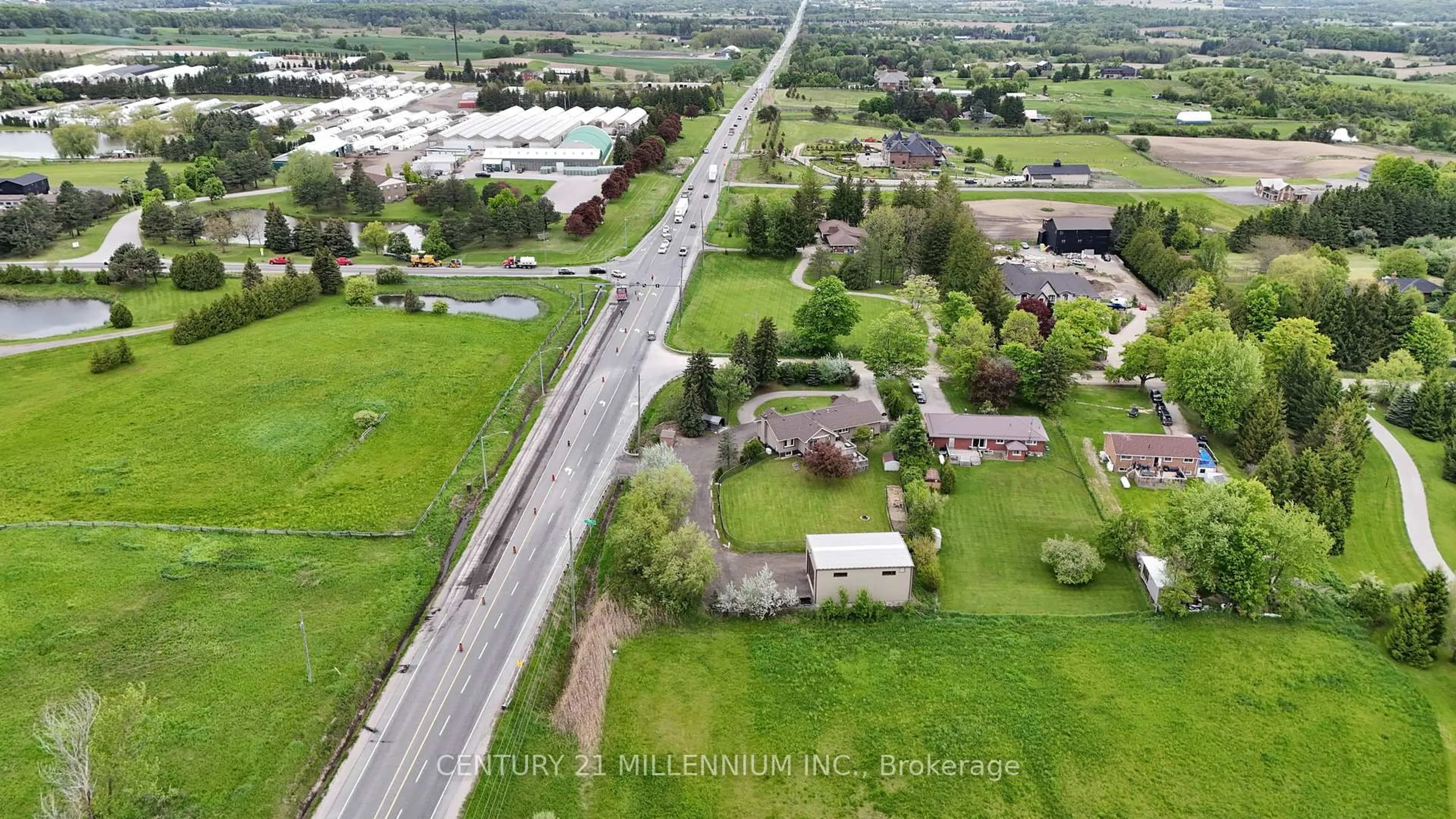 A pic from outside/outdoor area/front of a property/back of a property/a pic from drone, street for 5995 17th Sdrd, King Ontario L0G 1T0