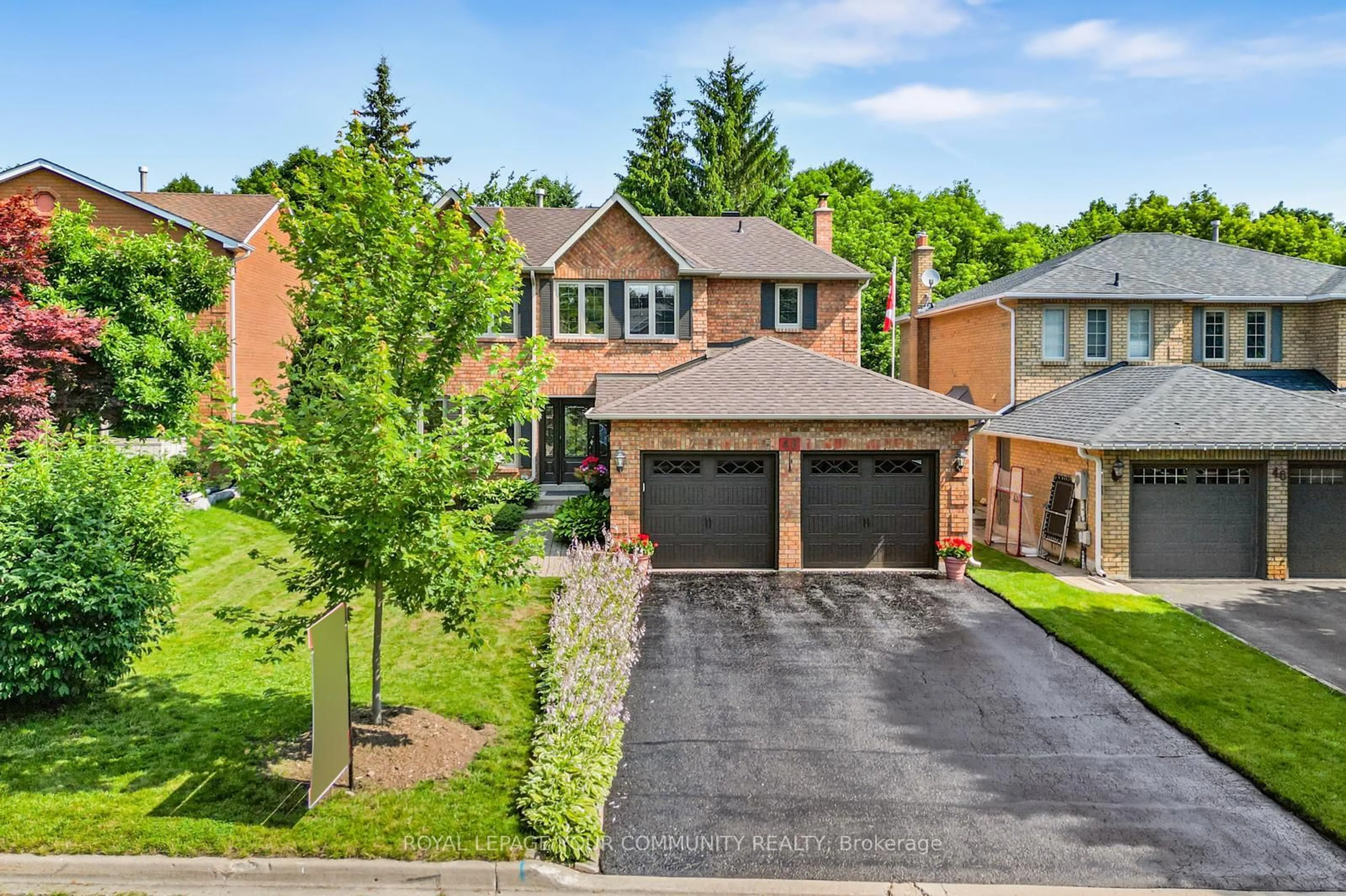Home with brick exterior material, street for 48 Lanewood Dr, Aurora Ontario L4G 4T8