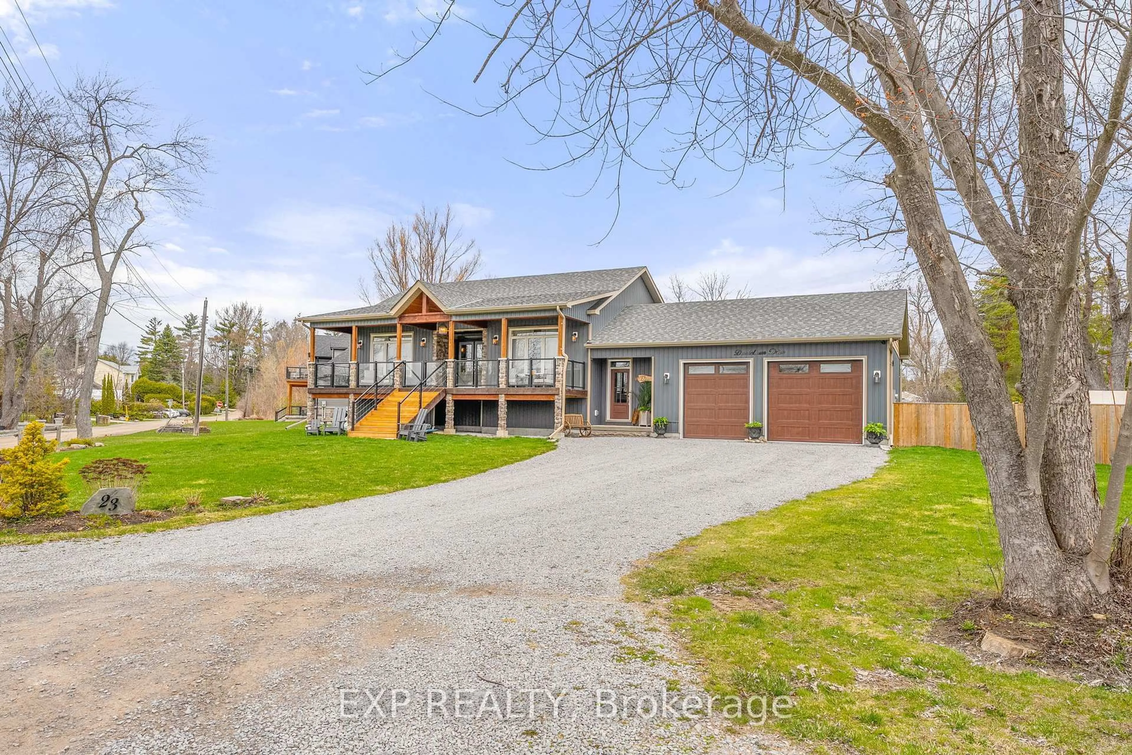 A pic from outside/outdoor area/front of a property/back of a property/a pic from drone, unknown for 23 Dunkelman Dr, Georgina Ontario L4P 3C8