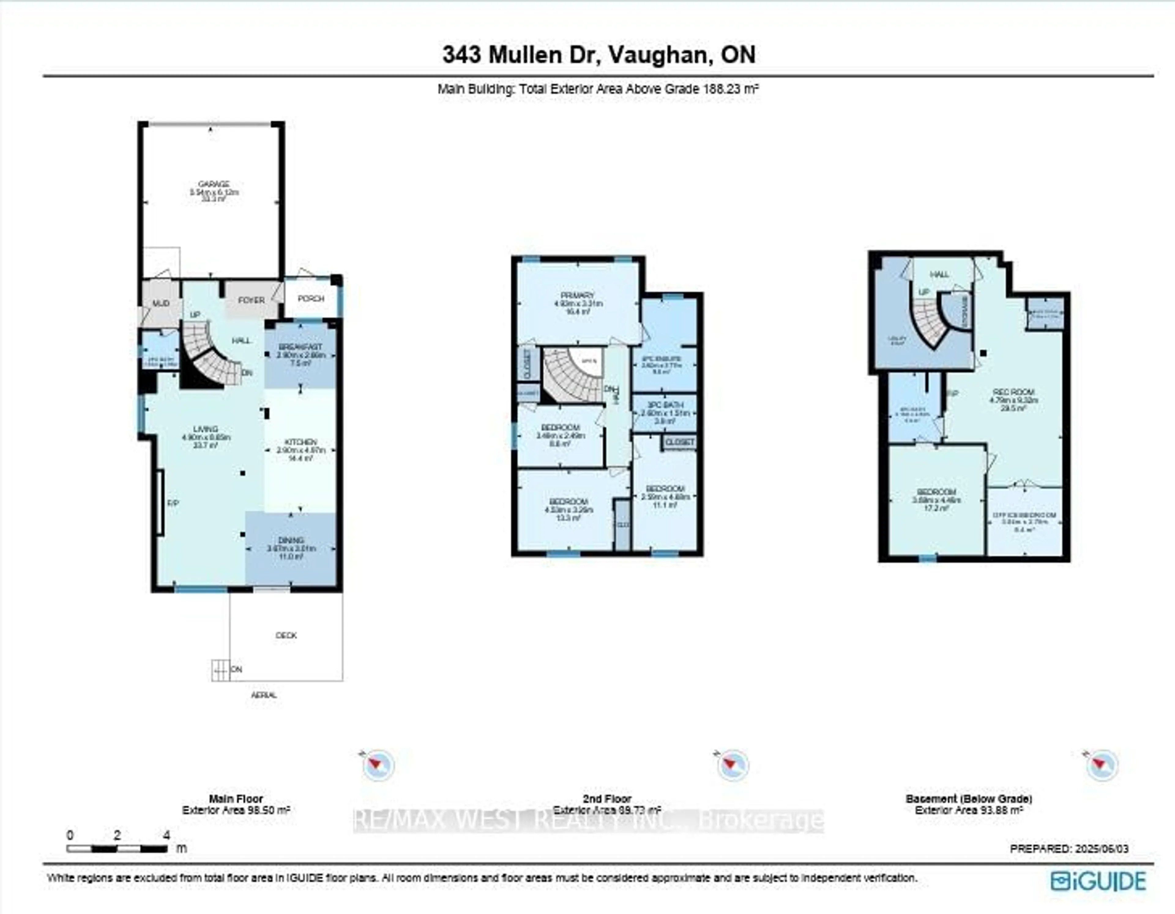 Floor plan for 343 Mullen Dr, Vaughan Ontario L4J 2P9