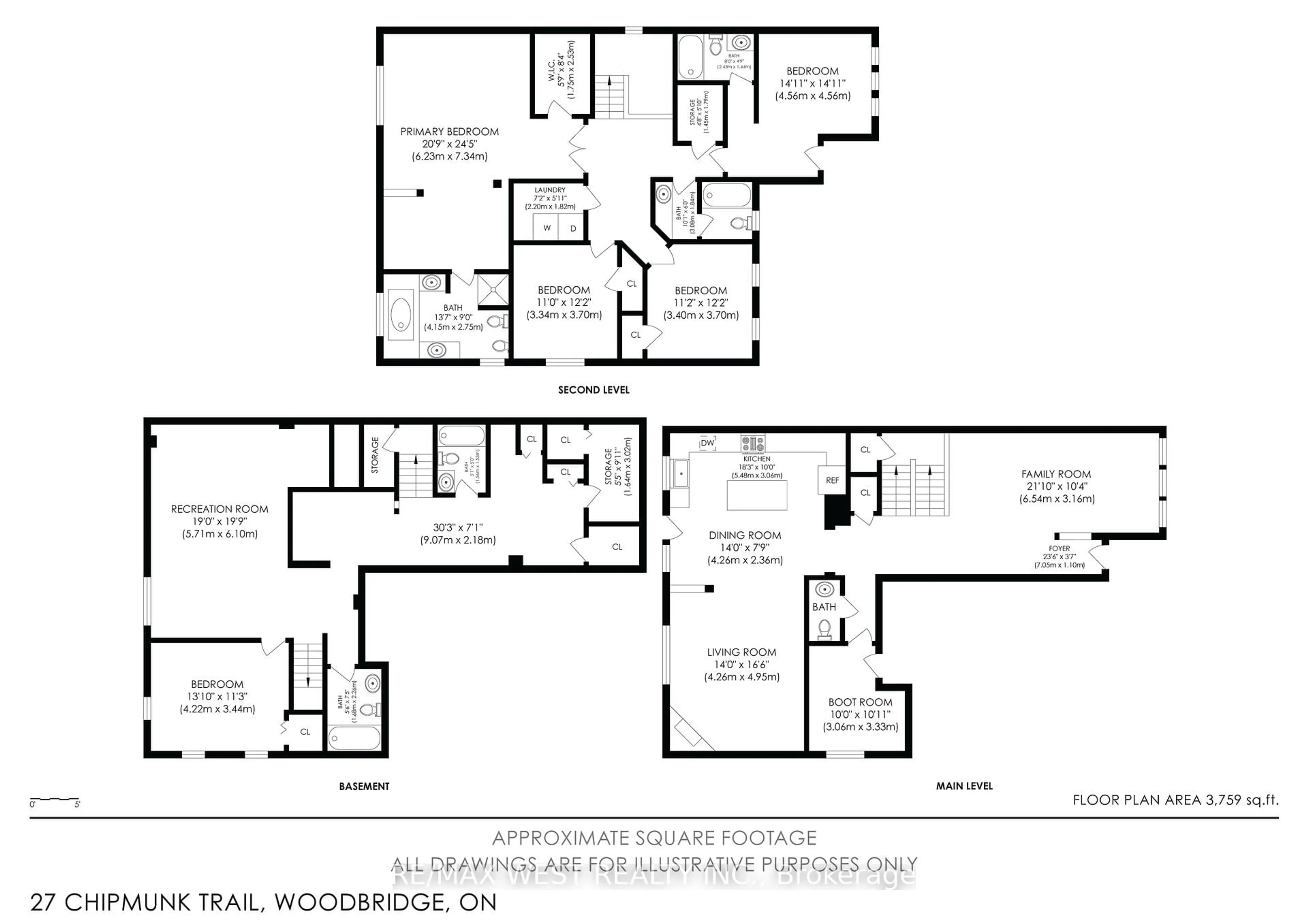 Floor plan for 27 Chipmunk Tr, Vaughan Ontario L4H 2K4